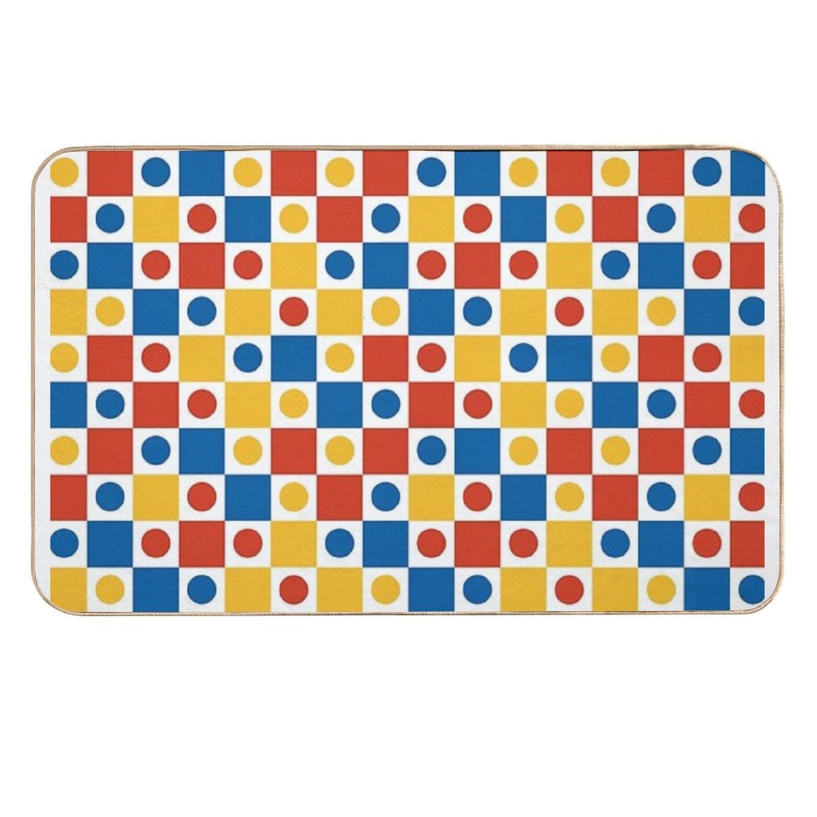 Vibrant Squares - Geometric Pattern  Long-Lasting Bath Mat