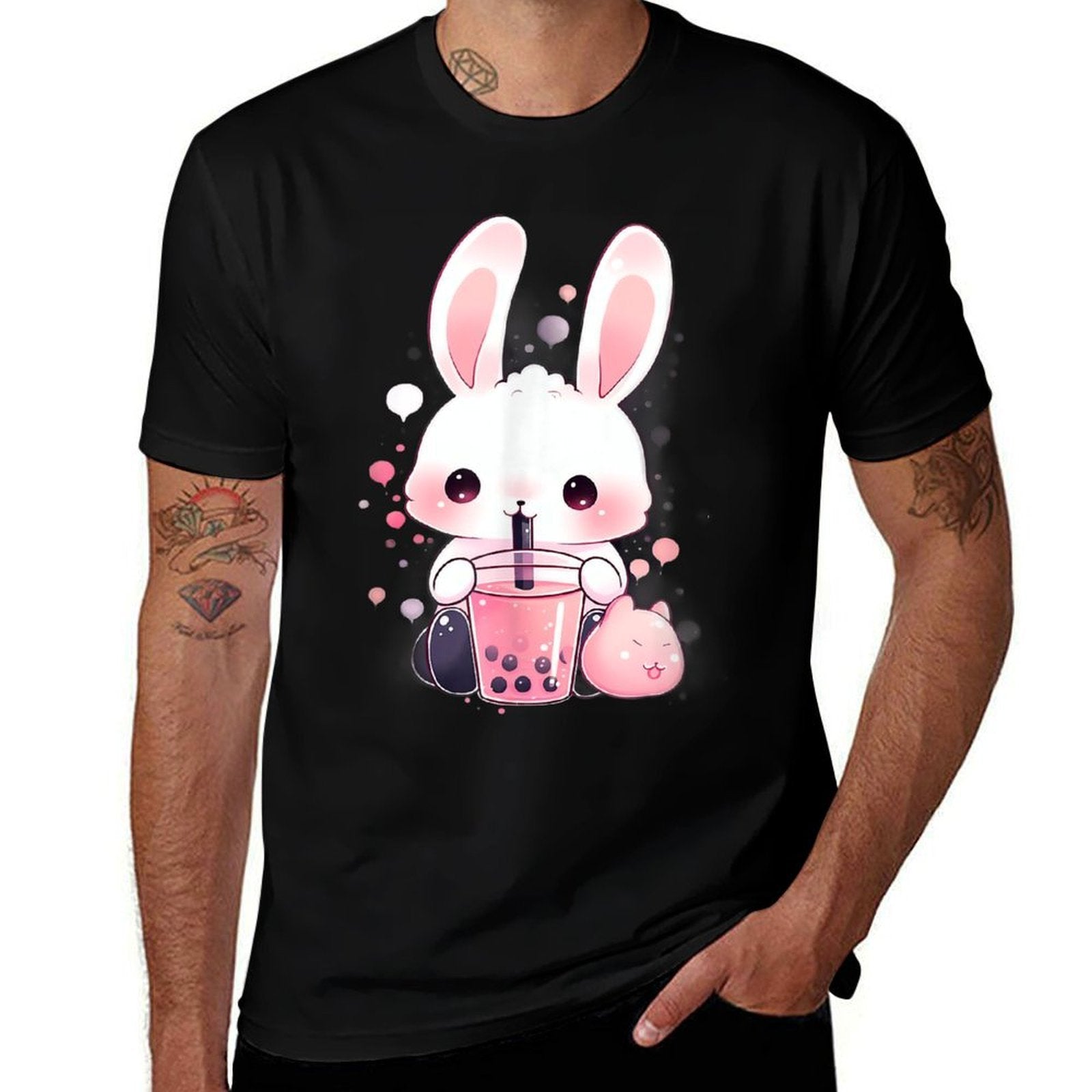 Bunny Boba Tea Bubble Tea Anime Kawaii  Easy-care T-Shirt
