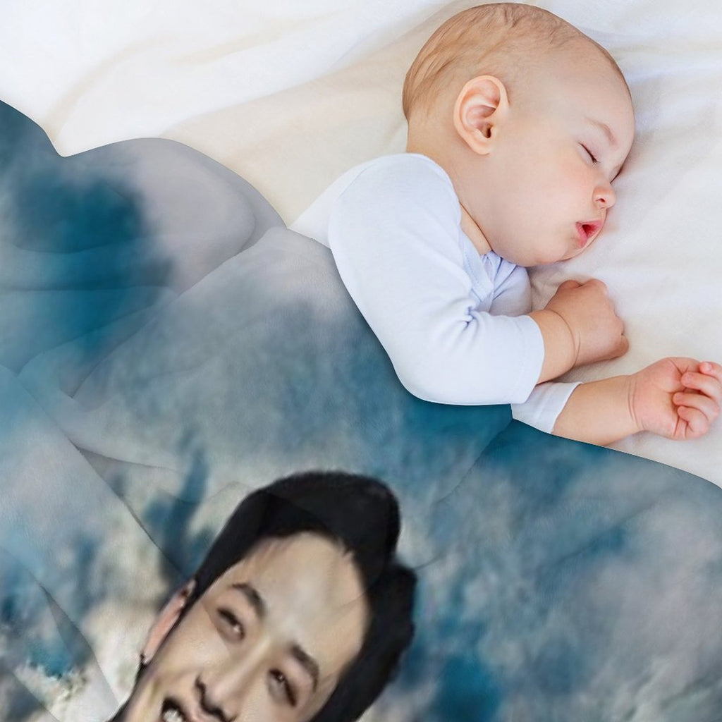 Bang Chan Smiling Cutely While Showing His Abs Versatility Throw Blanket