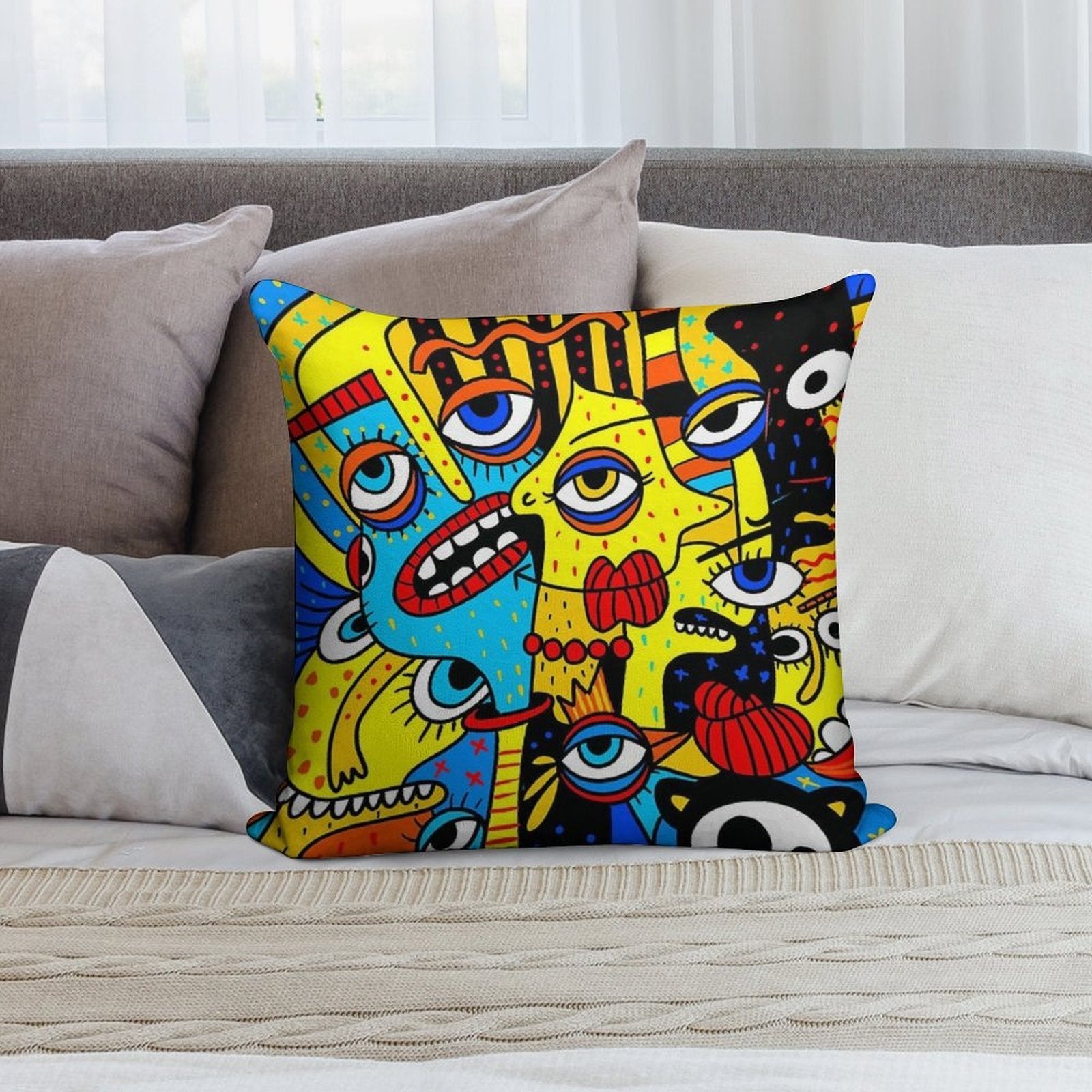 Social Distancing Soft Hidden Zipper Throw Pillow