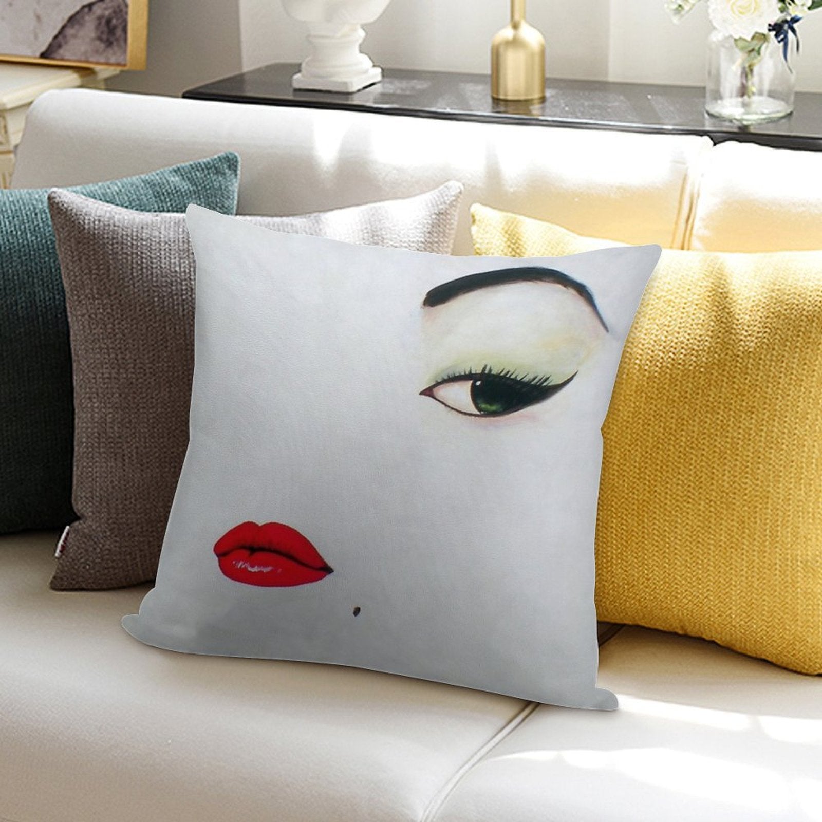 Vogue January 1950 Cover by Erwin Blumenfeld Soft Short Plush Fabric Throw Pillow