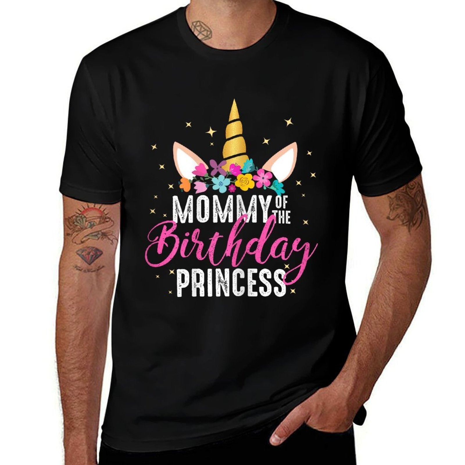 Mommy Of The Birthday Princess Mother Girl Unicorn Birthday  Graphic-printed T-Shirt