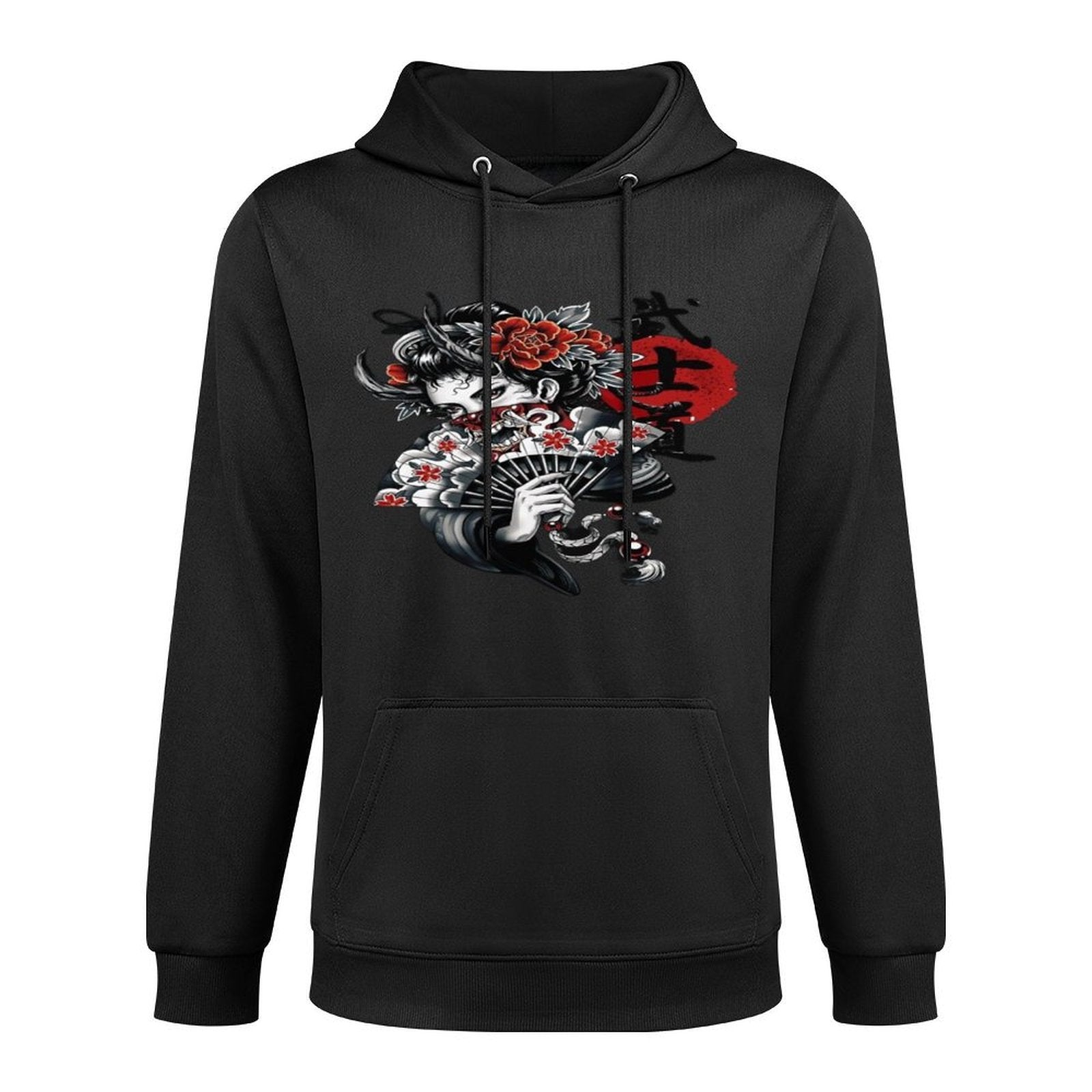 Japanese Geisha Girl Vaporwave Cyberpunk Popart Urban Style Pilling-Resistant Hoodie