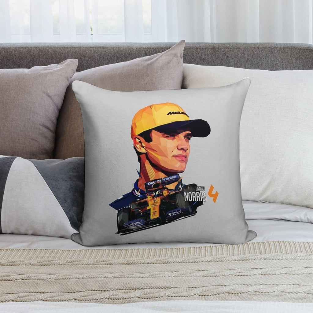 Lando Norris Low Poly V2 Soft Reinforced Edging Throw Pillow
