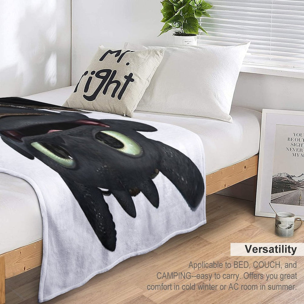 Upside Down Toothless Wrinkle-free Throw Blanket