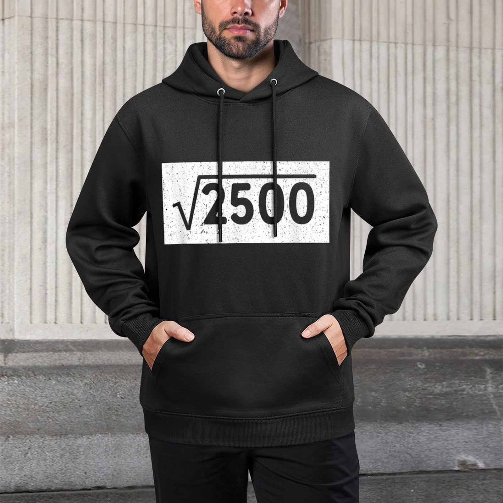 Square Root of 2500 Funny 50th Birthday Gifts Shape Retention Hoodie