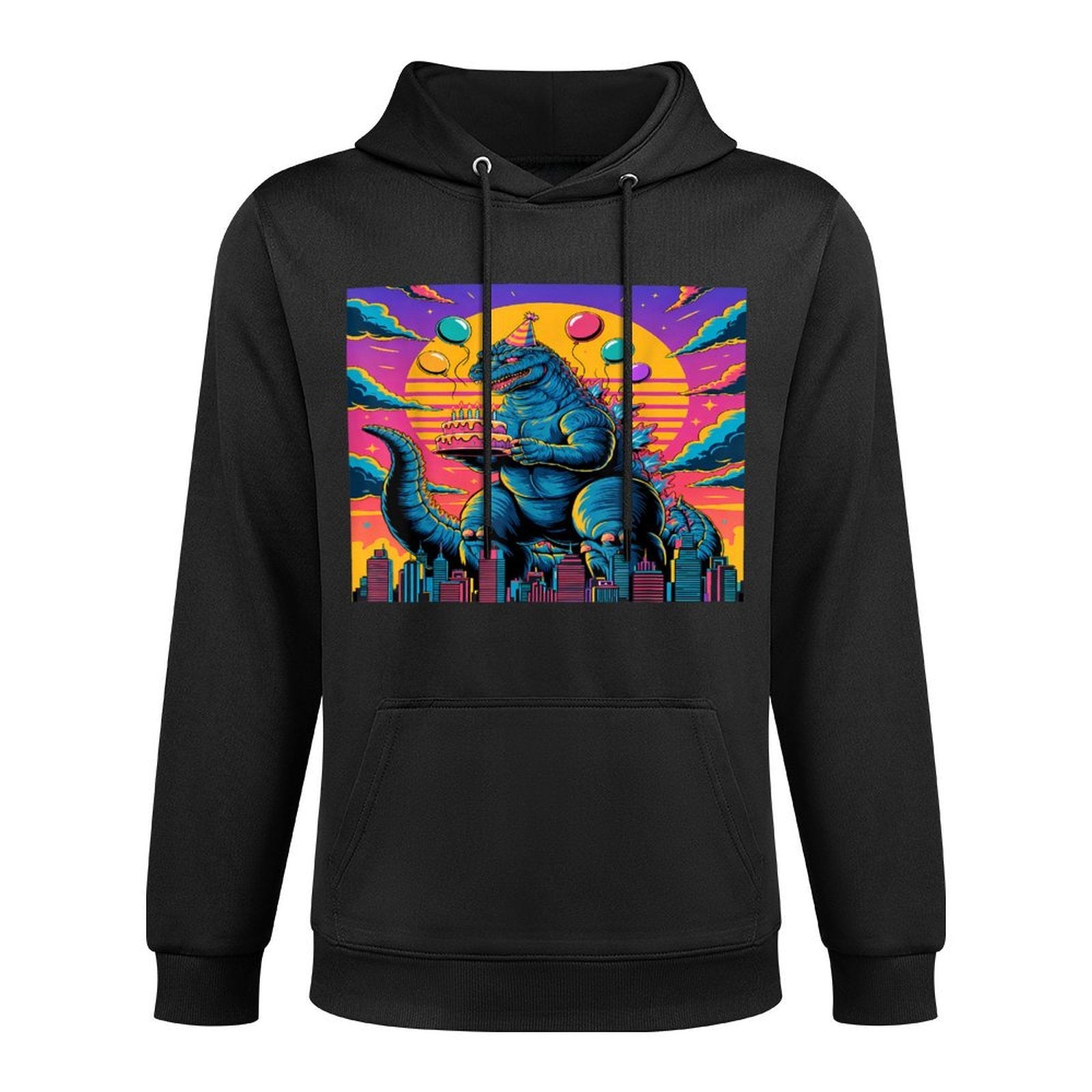 Kaiju Birthday Balloon  Cake Monster Movie Bday Decoration Adjustable Hood Hoodie