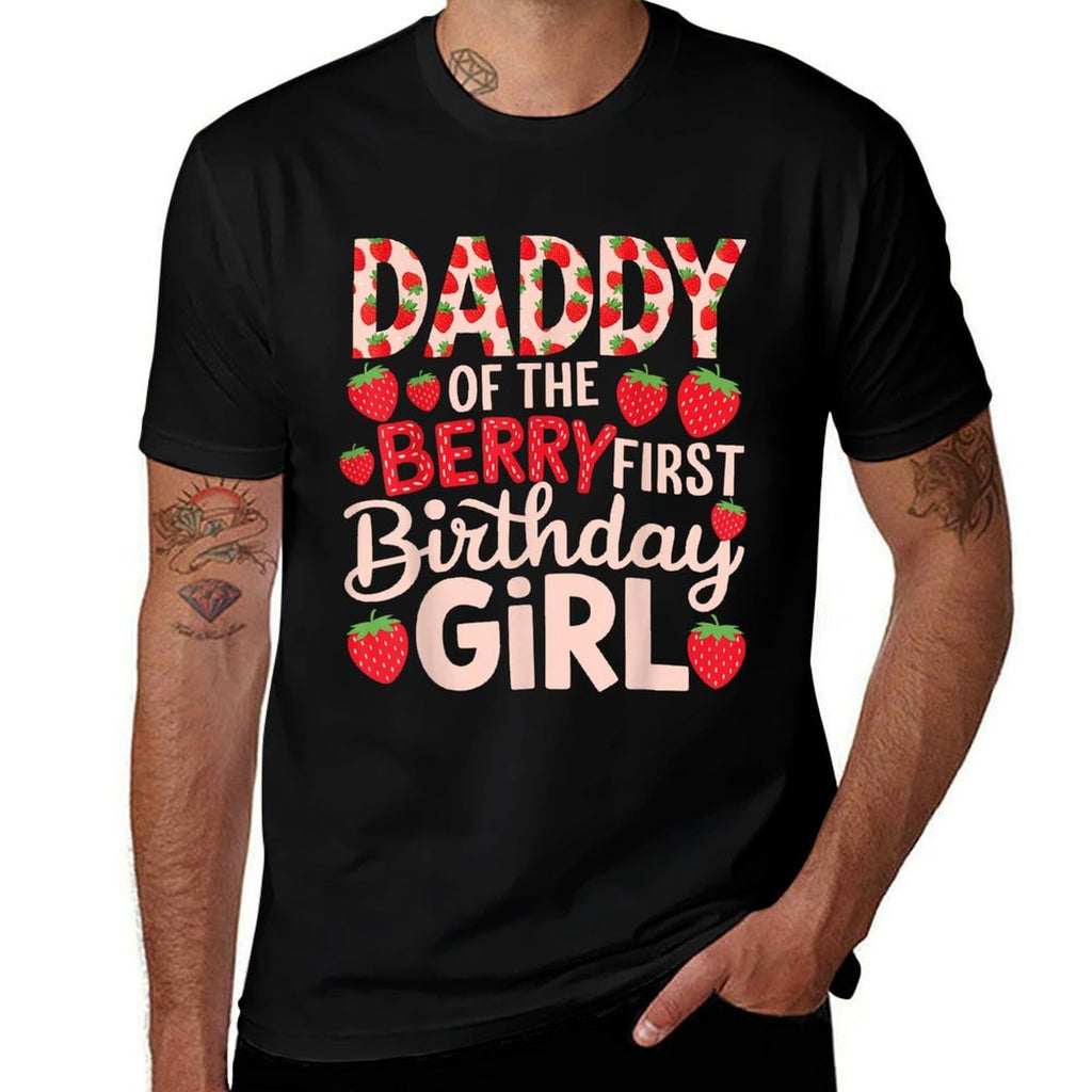 Daddy of The Berry First Birthday Girl Sweet Strawberry Dad  Soft T-Shirt