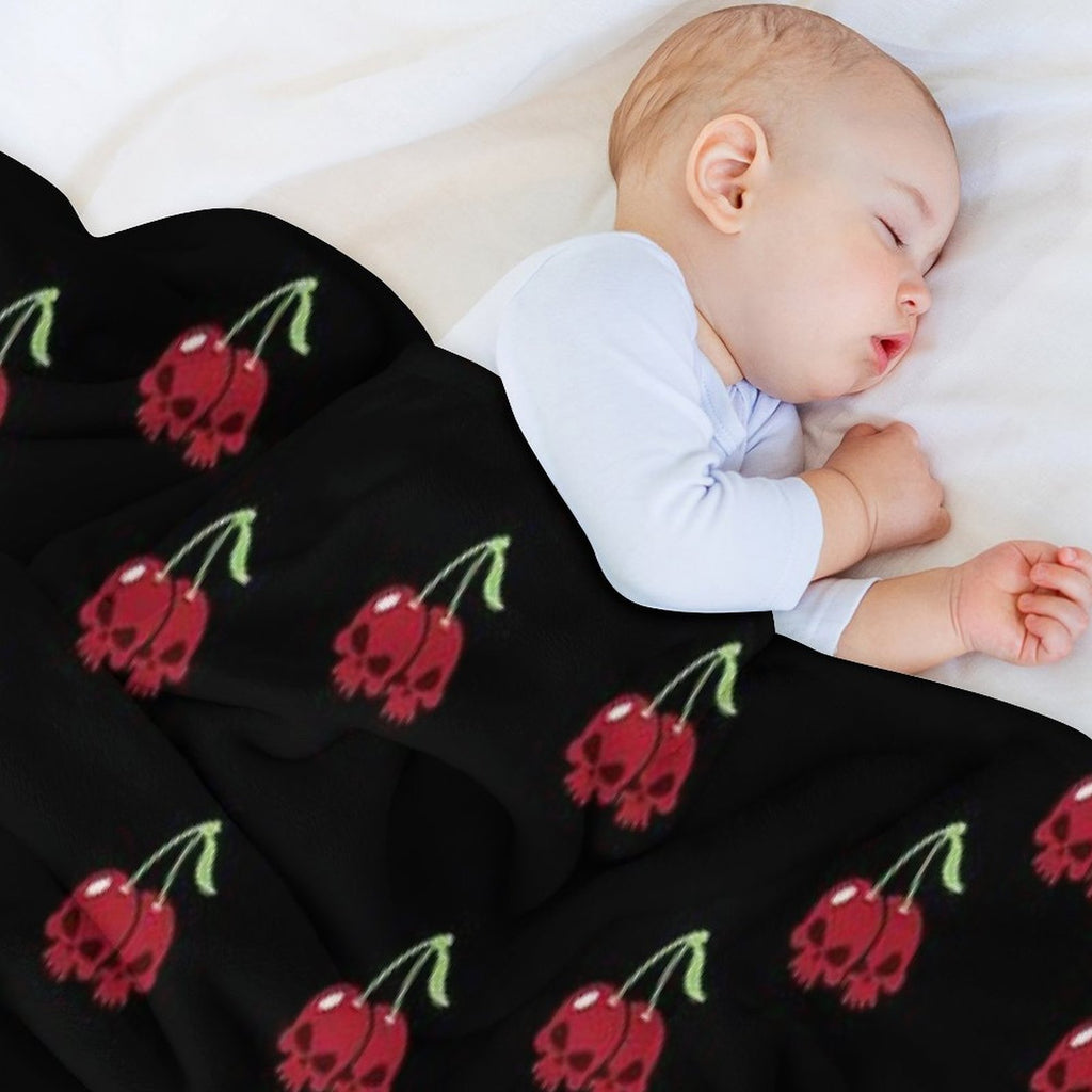 Cherry Skulls Shrink-resistant Throw Blanket