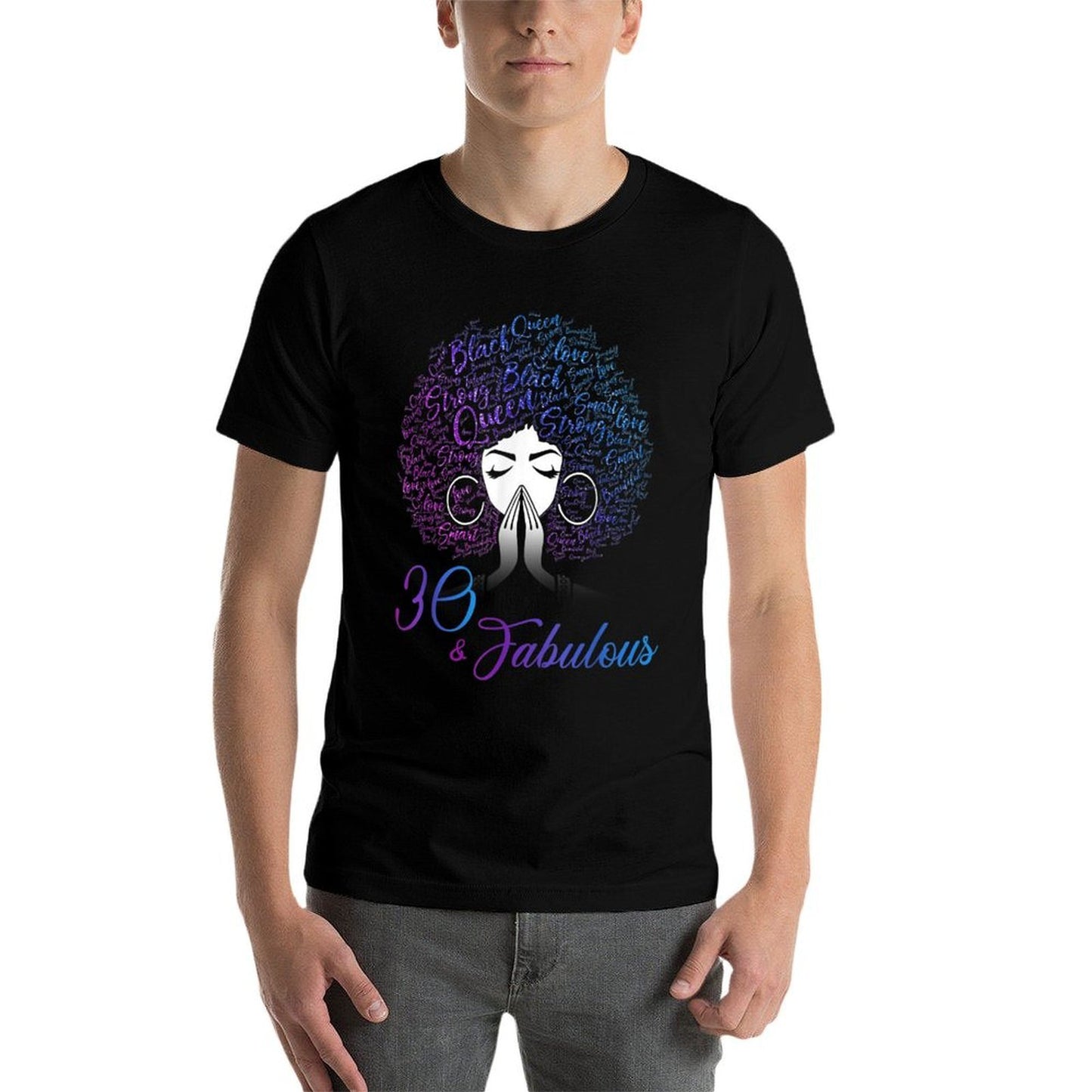 30 & Fabulous Afro Hair Black Women 30th Birthday Gifts  Stretchy T-Shirt