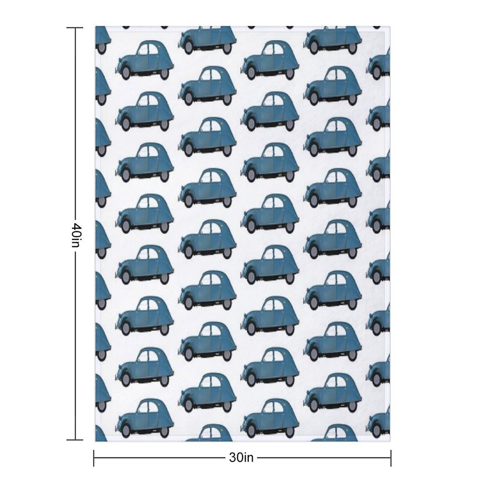 2CV Deux Chevaux Teal Version Velvety-soft Throw Blanket