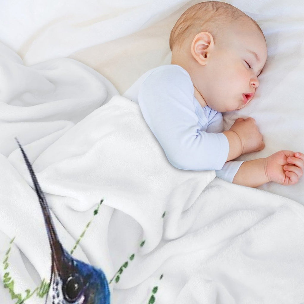 Hummingbird And Flowers Compact Throw Blanket