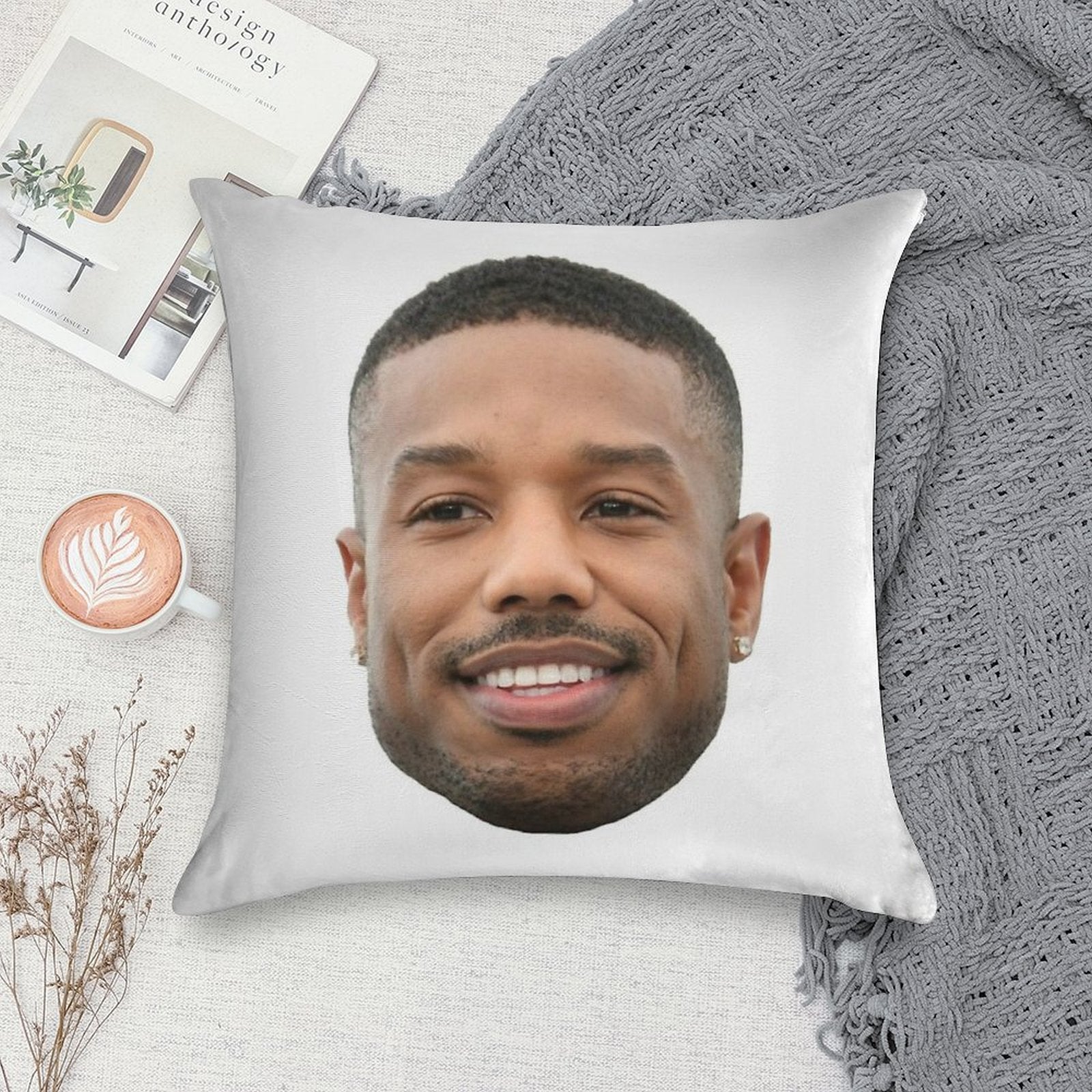 Michael B Jordan Heads Soft Style Accent Throw Pillow