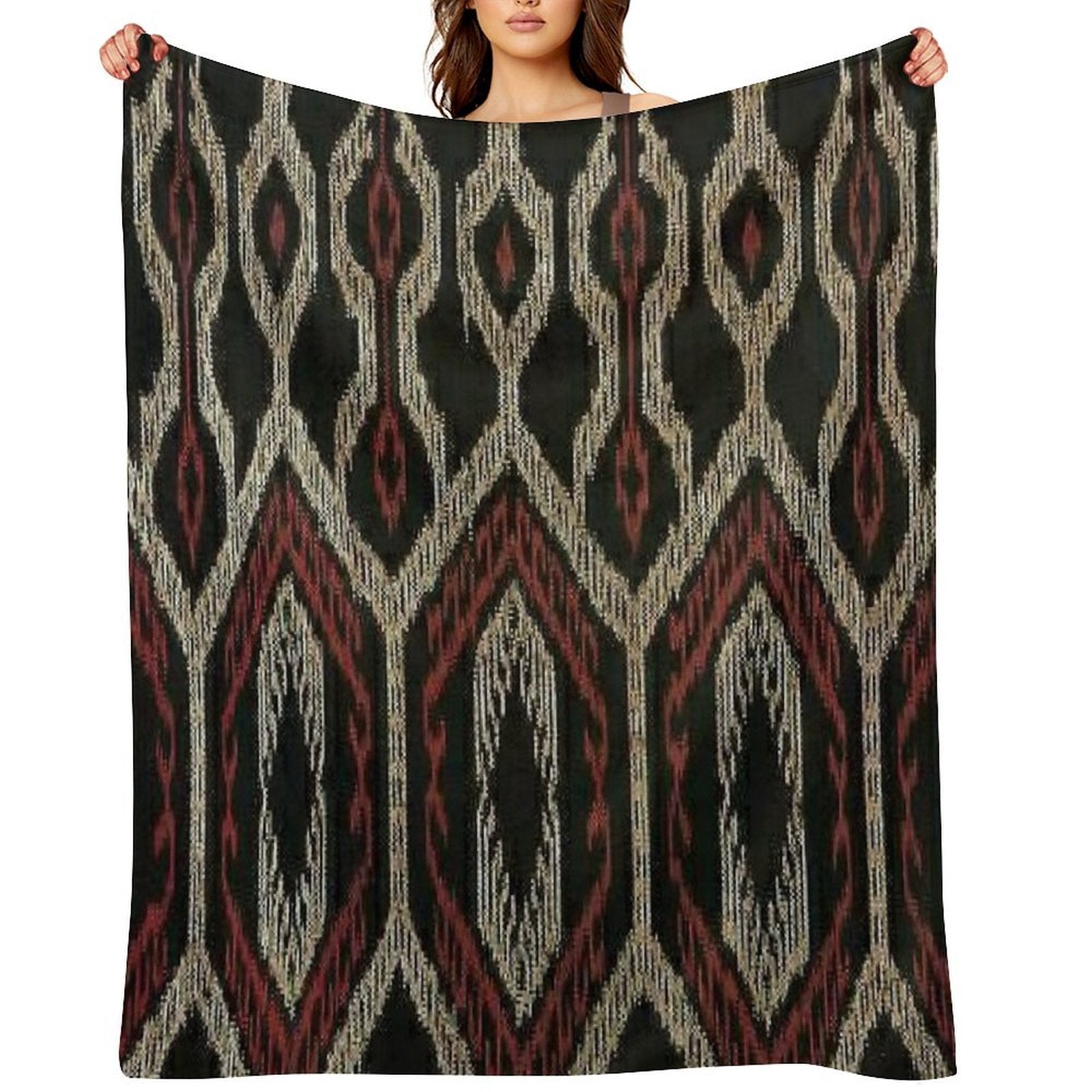 Ethnic Design Machine-washable Throw Blanket