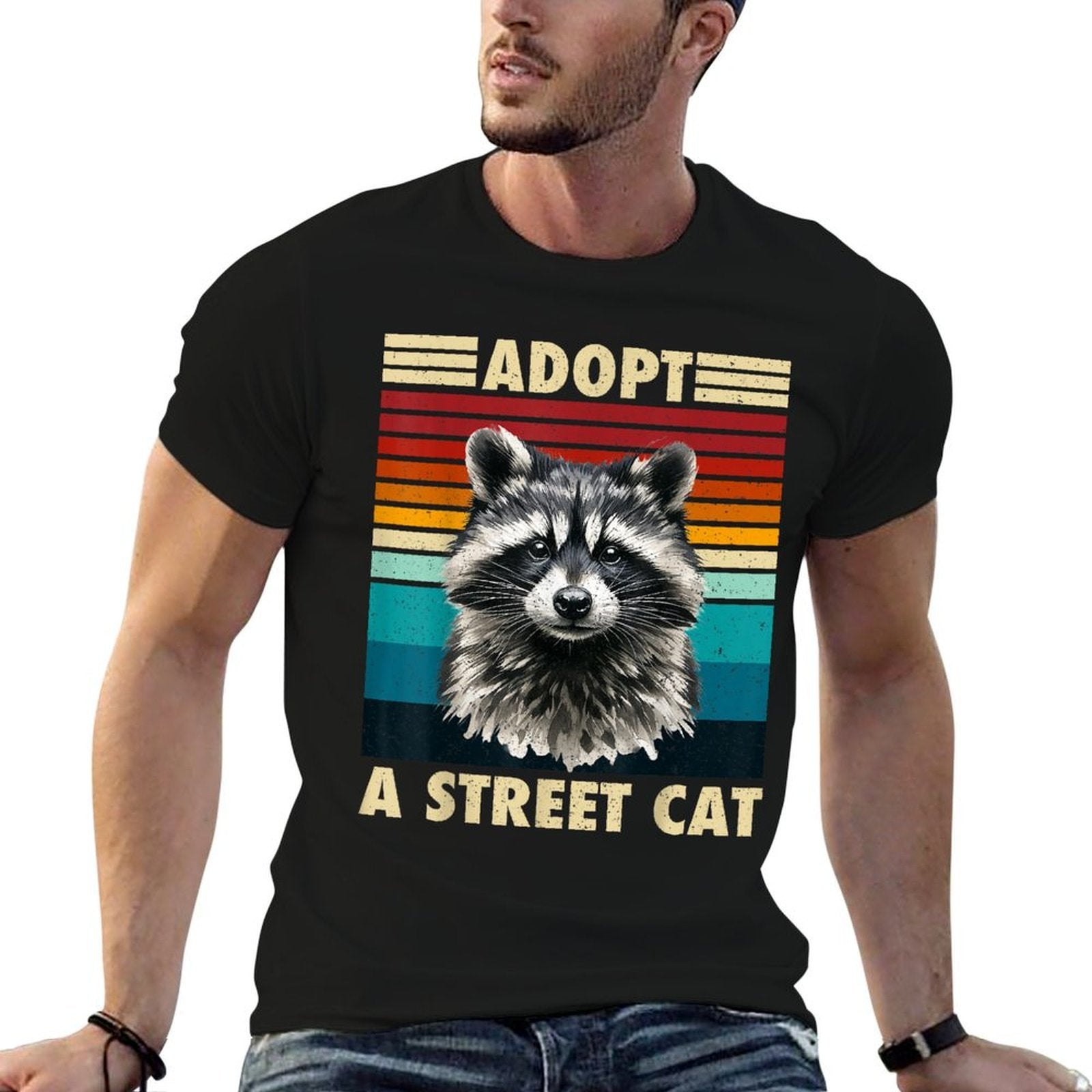 Raccoon Vintage Retro Racoon Gifts For Women Men Kid Funny  Soft T-Shirt