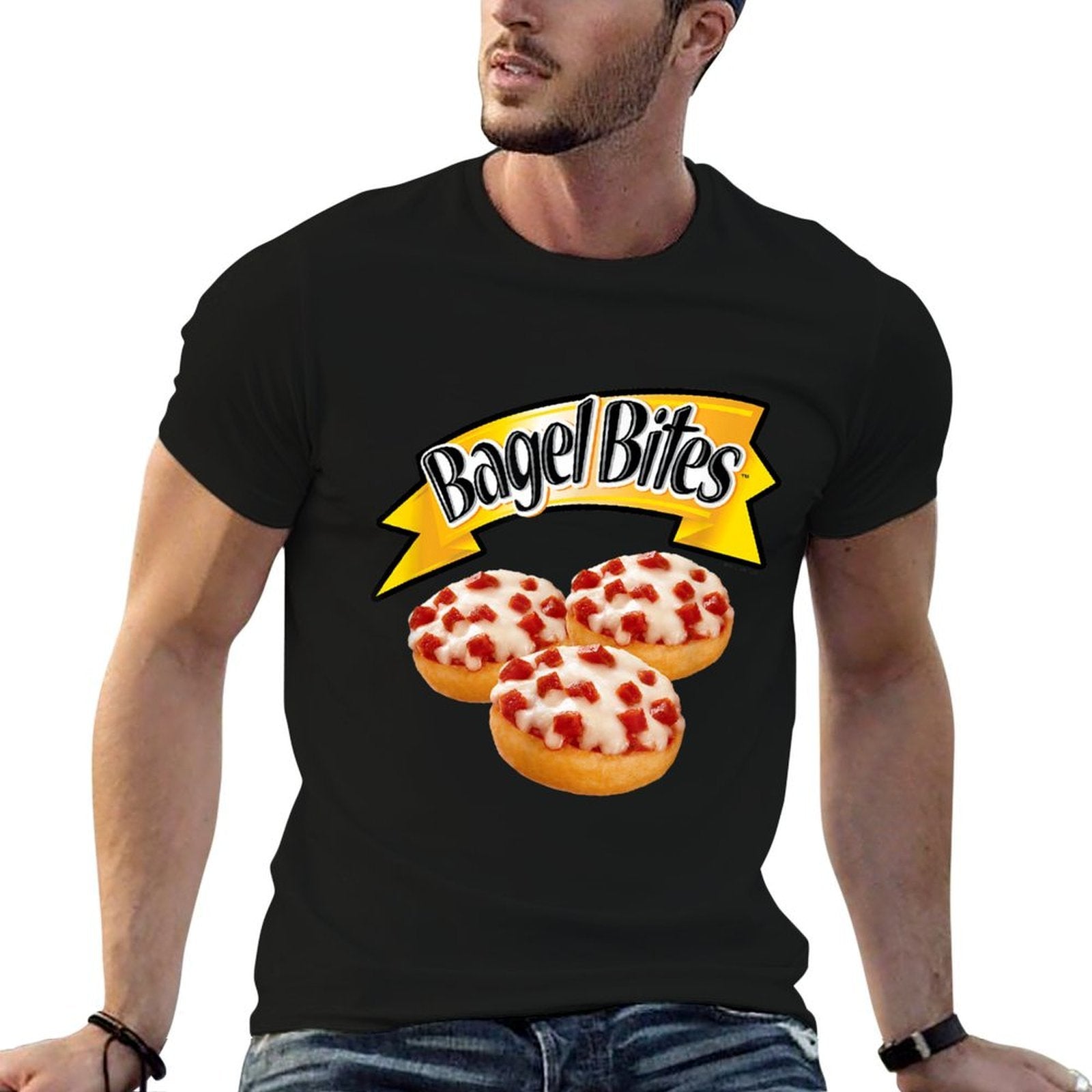 Bagel Bites Official Pizza Snacks Real Tasty Food Logo  Cotton T-Shirt