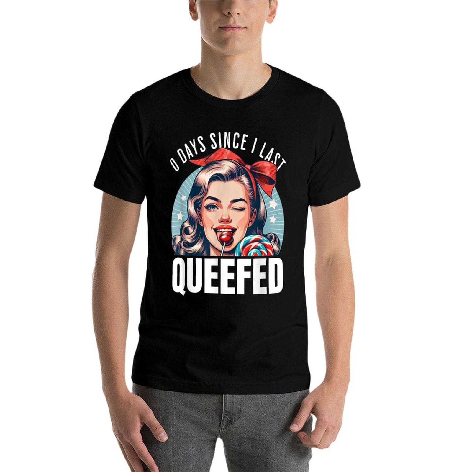 0 Days Since I Last Queefed Queefing Queef Embarrassing  Ribbed Collar T-Shirt