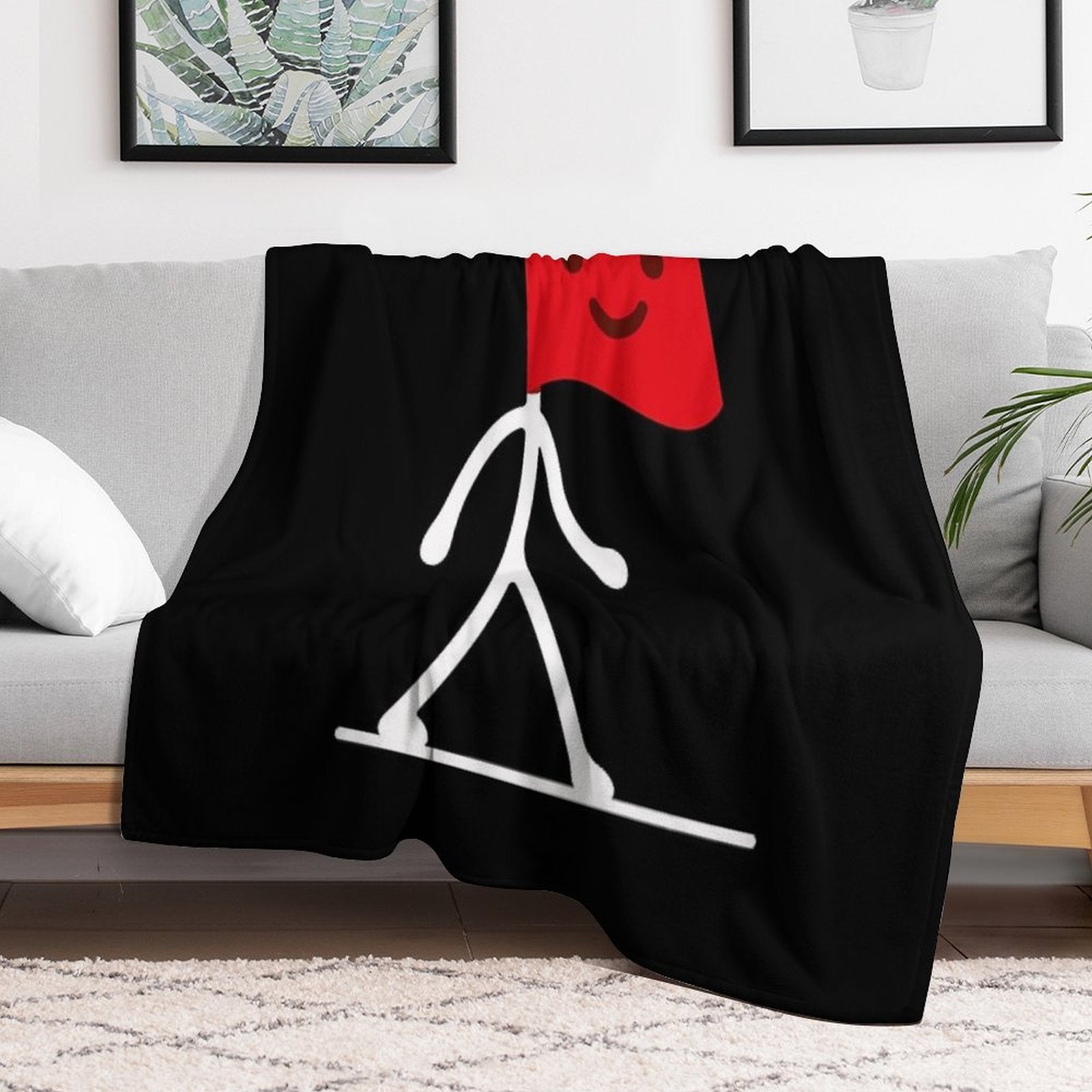 Walking Red Flag Velvety-soft Throw Blanket