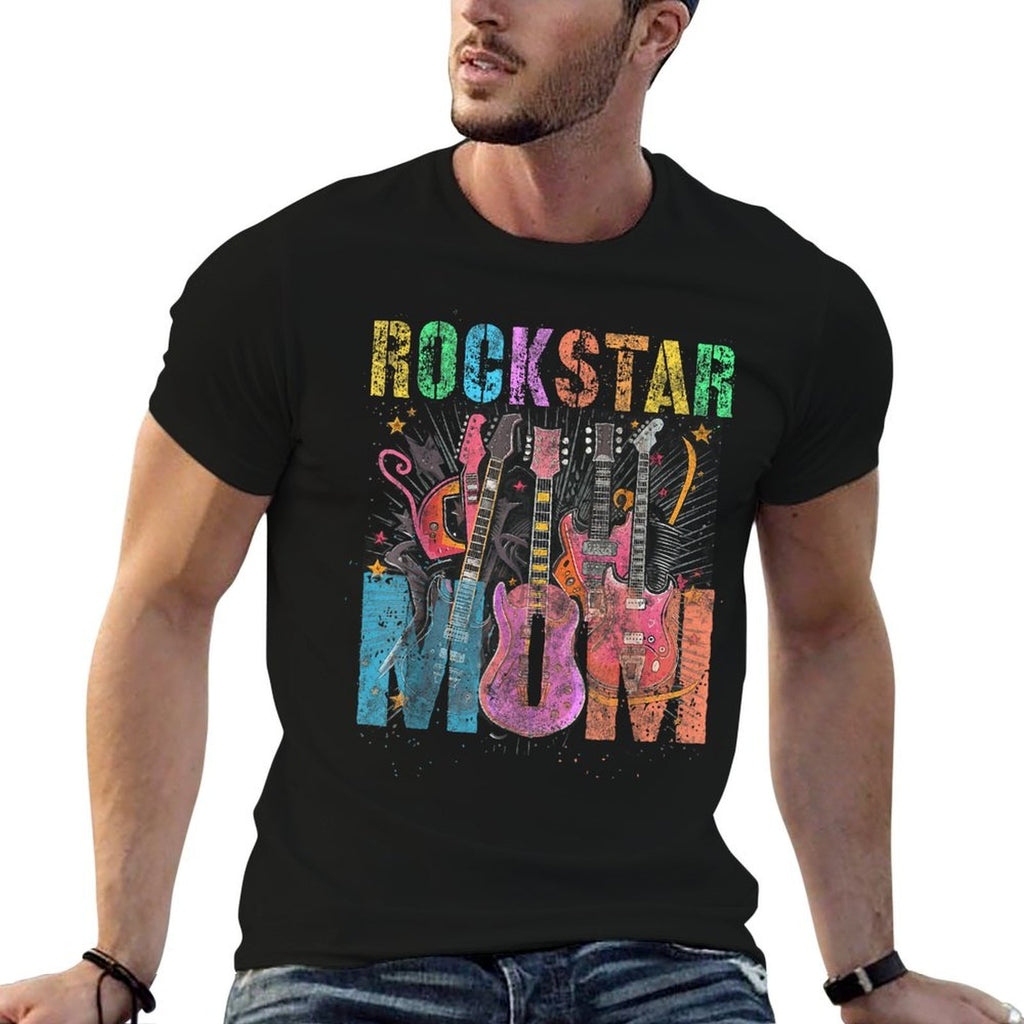 Funny ROCKSTAR MOM Rockin' Mommy Squad Mama Birthday  Graphic-printed T-Shirt