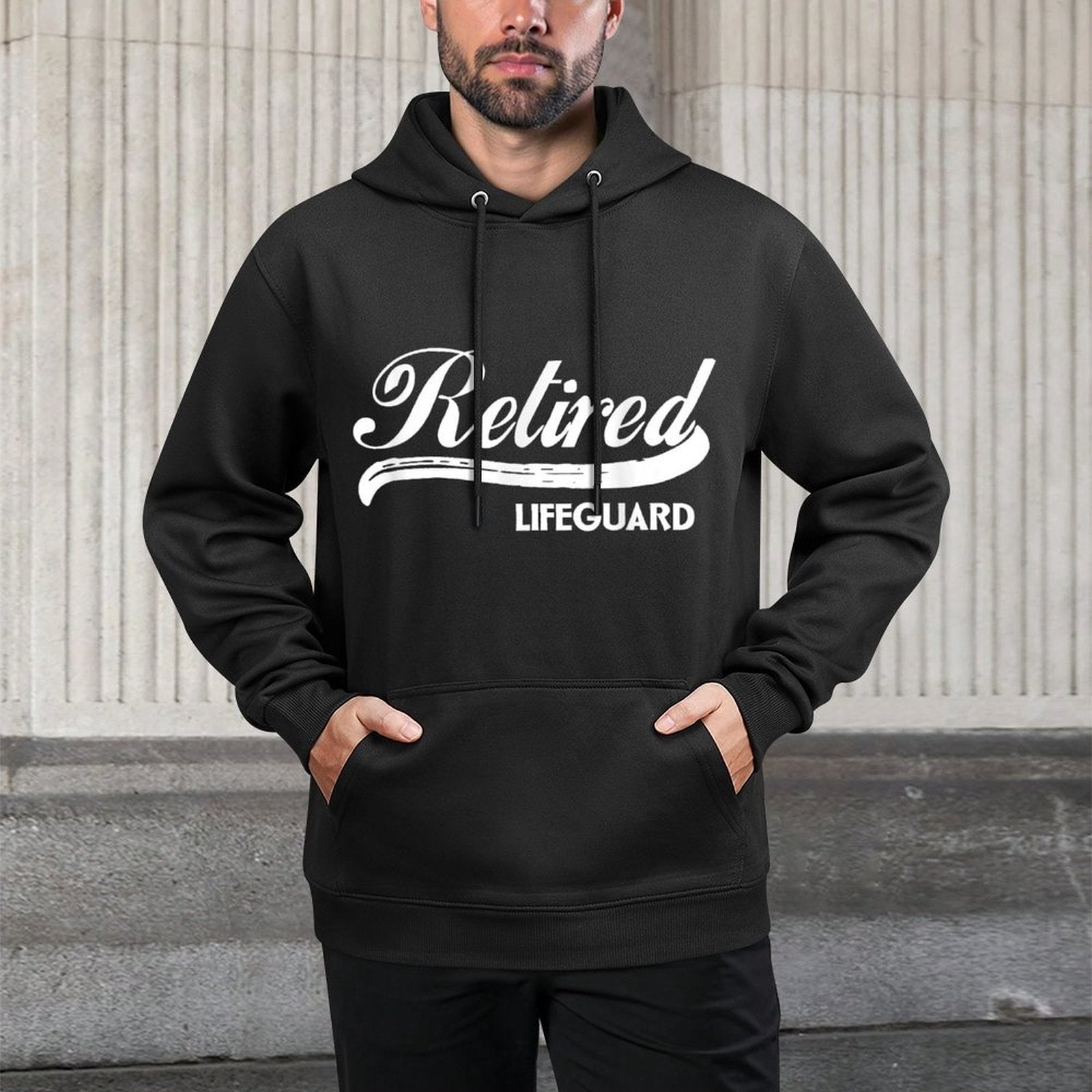 Retired Lifeguard Funny Retirement Party Gift Summer Relaxed Fit Hoodie