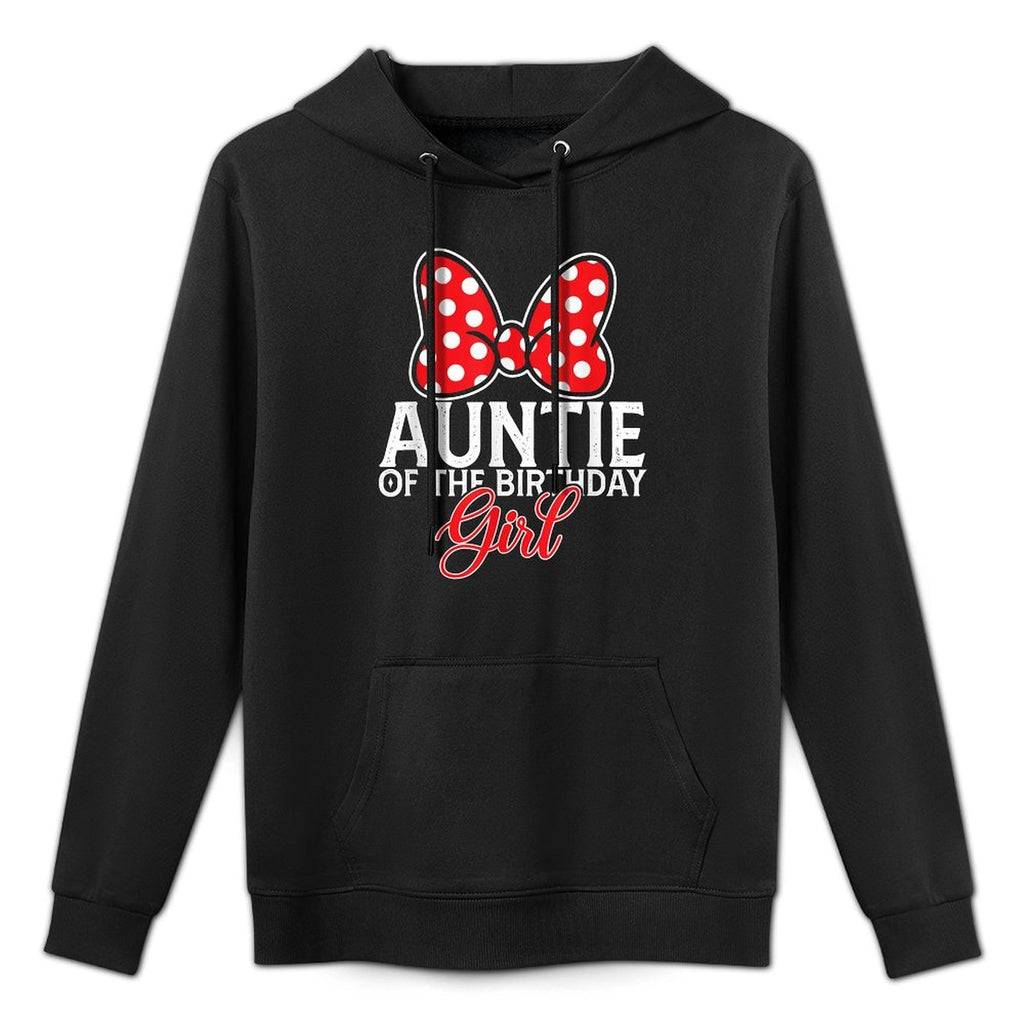 Auntie Of The Birthday Girl Cute Pink Bow Family Matching Relaxed Fit Hoodie