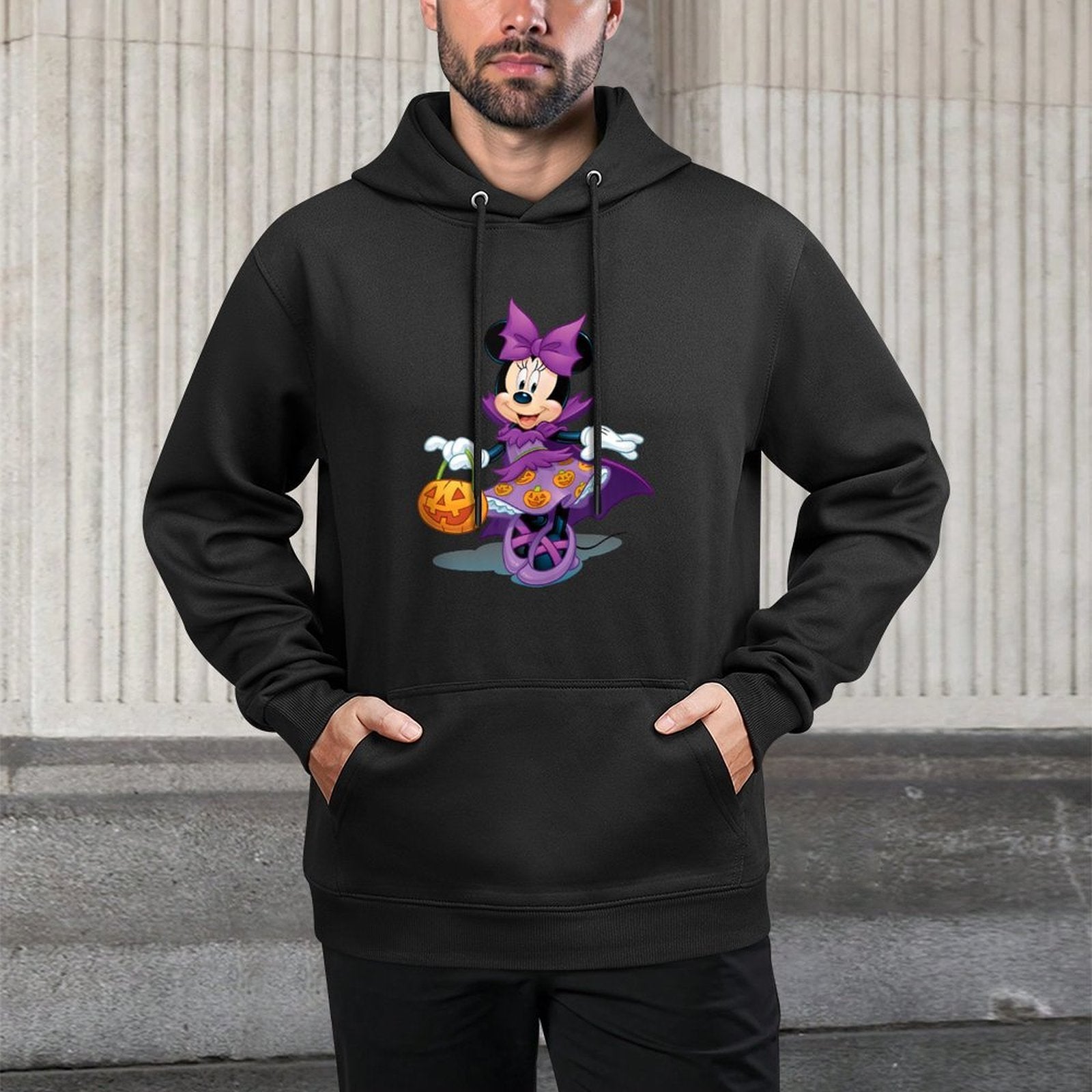 Minnie Mouse - Halloween Trick Or Treat Purple Pumpkin Dress Easy Care Hoodie