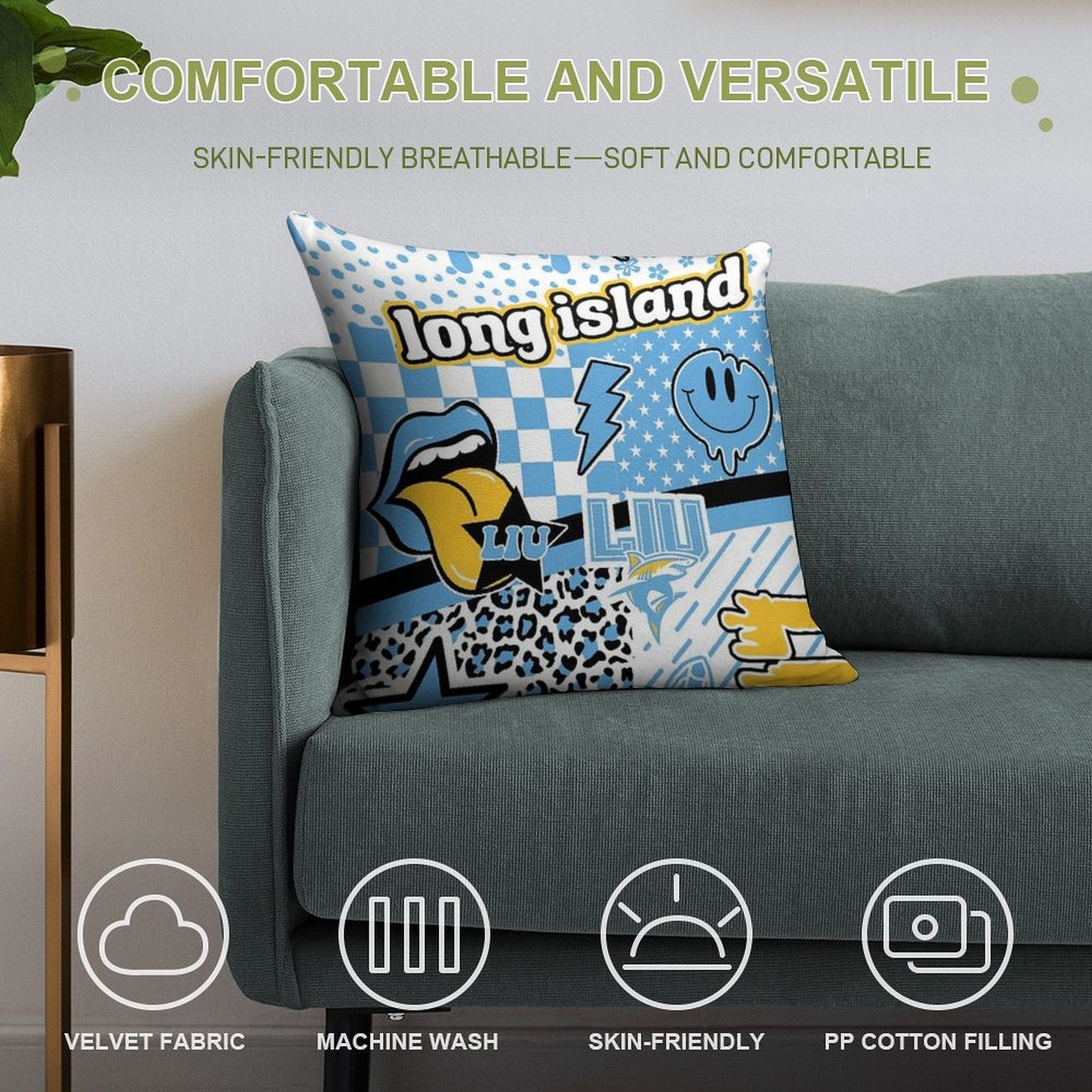 Long Island Soft Decorative Cover Throw Pillow