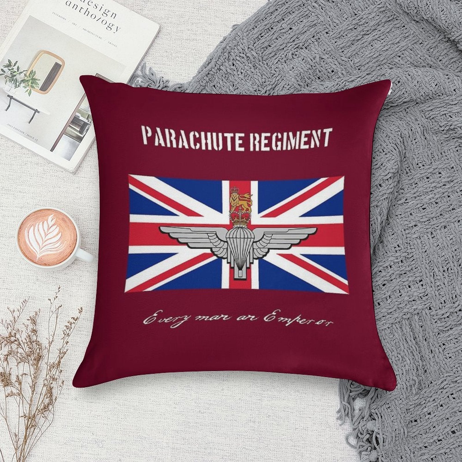 Parachute Regiment (UK) Every Man An Emperor Soft Warmth Comfort Throw Pillow