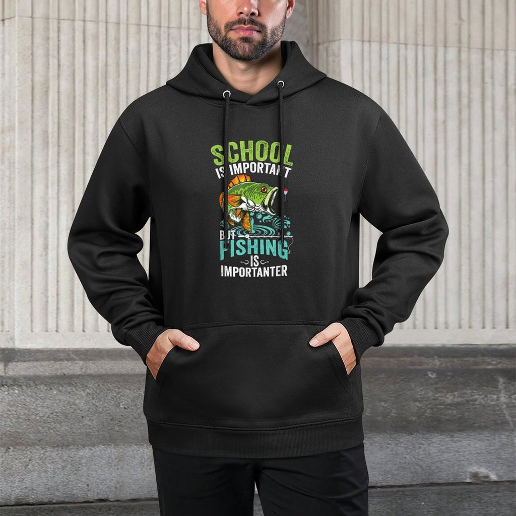 Funny Fishing For Boys Kids Fish Saying Bass Fisherman Adjustable Hood Hoodie