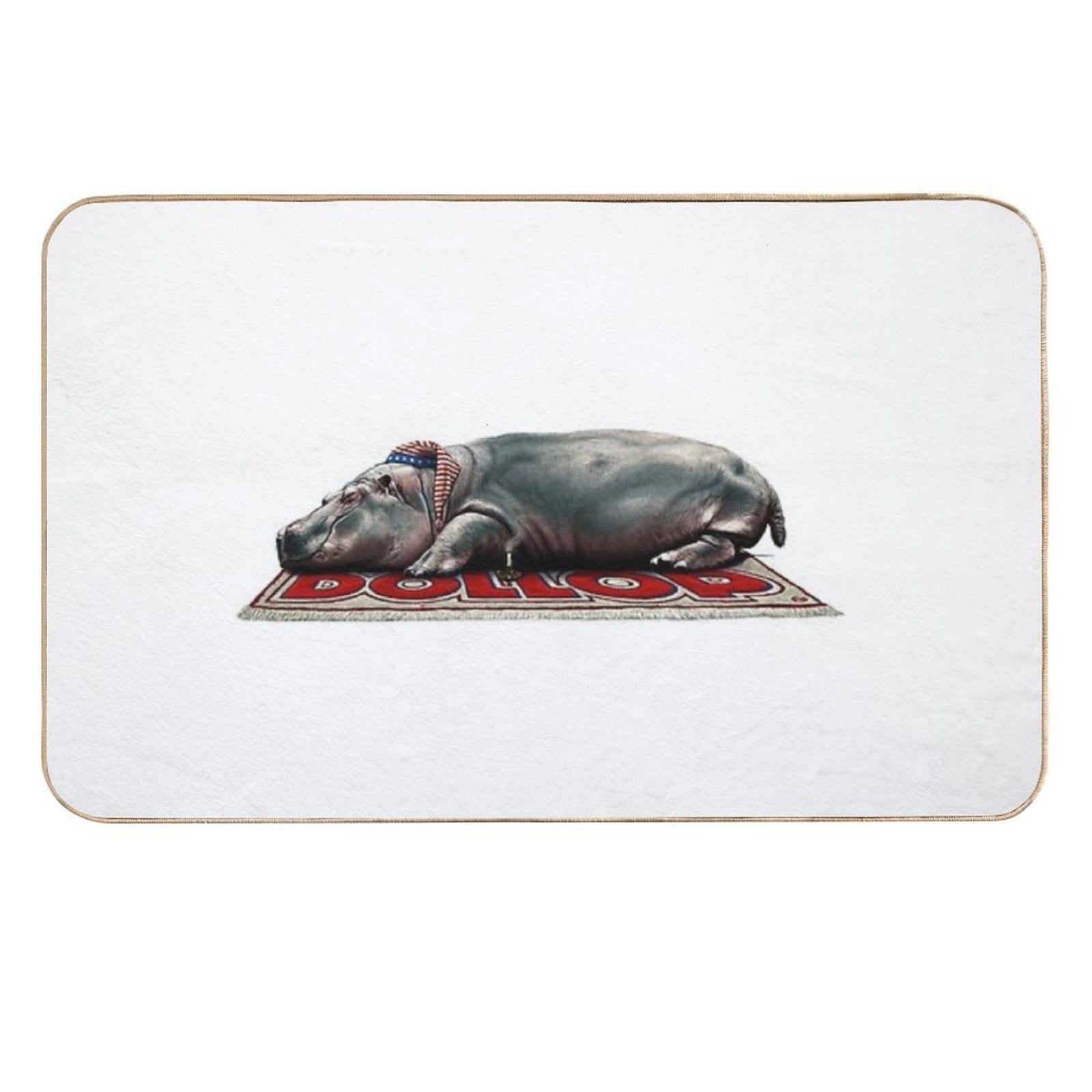 DOLLOP - Sleeping Hippo  Dirt-Trapping Bath Mat