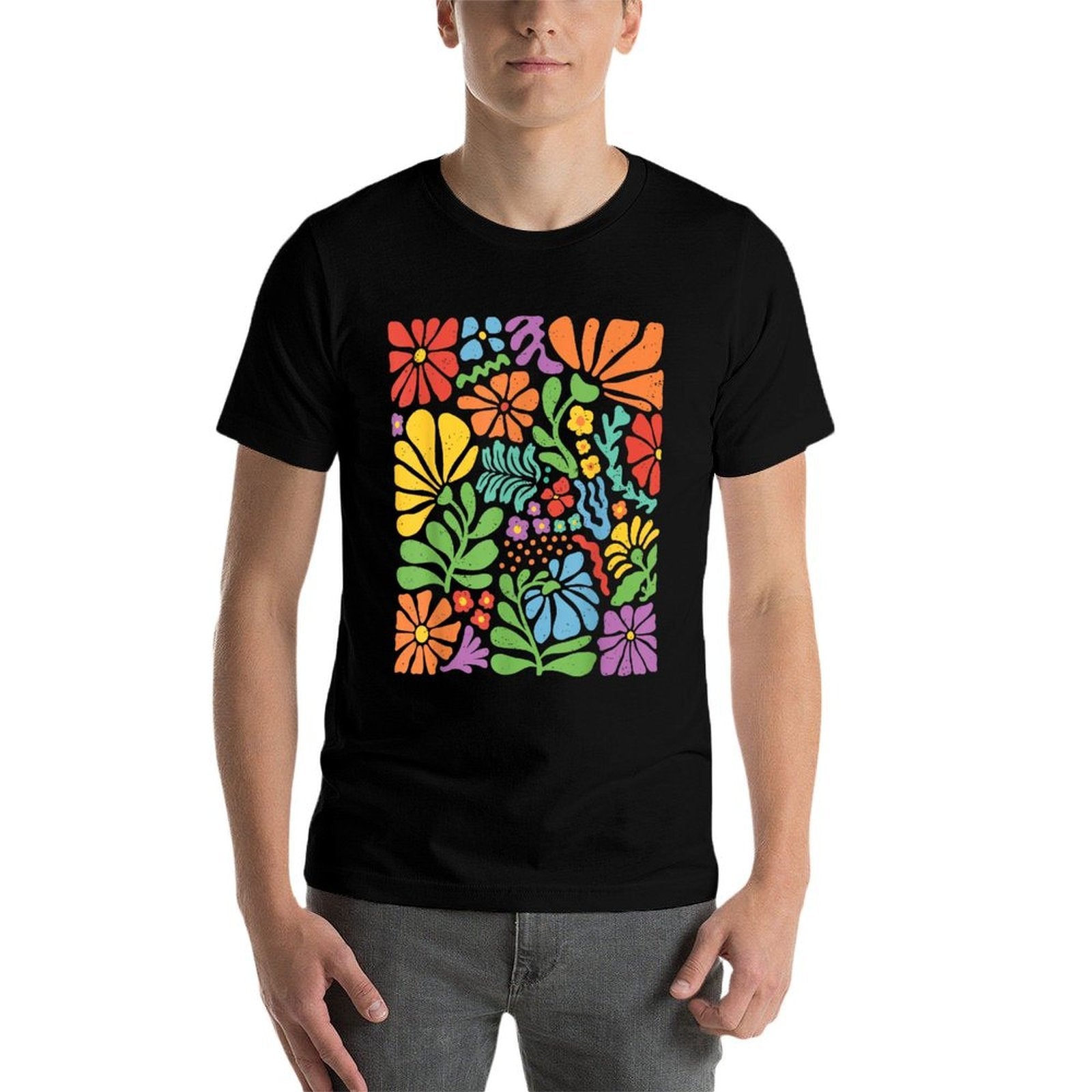 Subtle Wildflowers LGBTQ Month Rainbow Summer Boho Gay Pride  Eco-friendly Material T-Shirt
