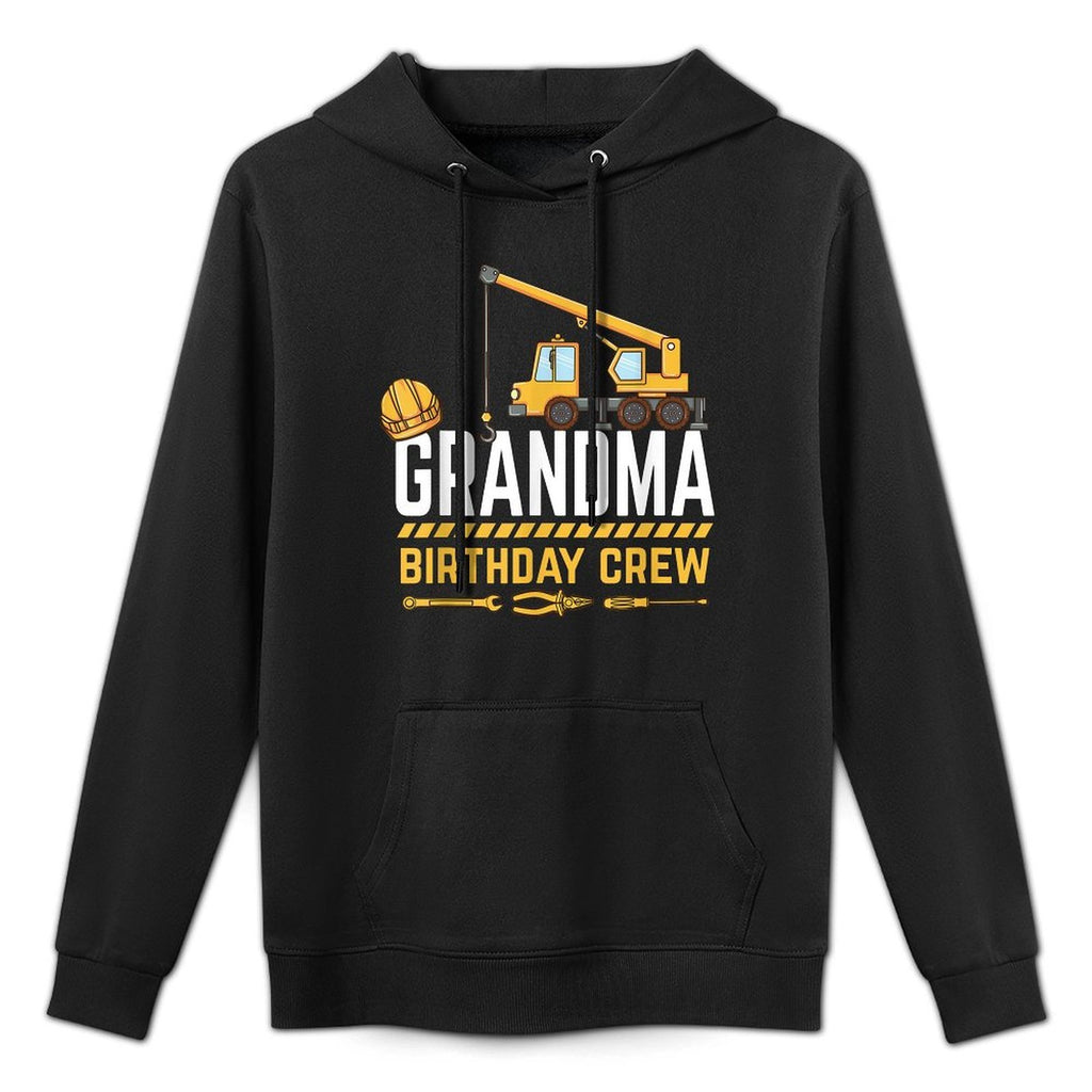 Grandma Birthday Crew Construction Birthday Medium-Weight Fabric Hoodie