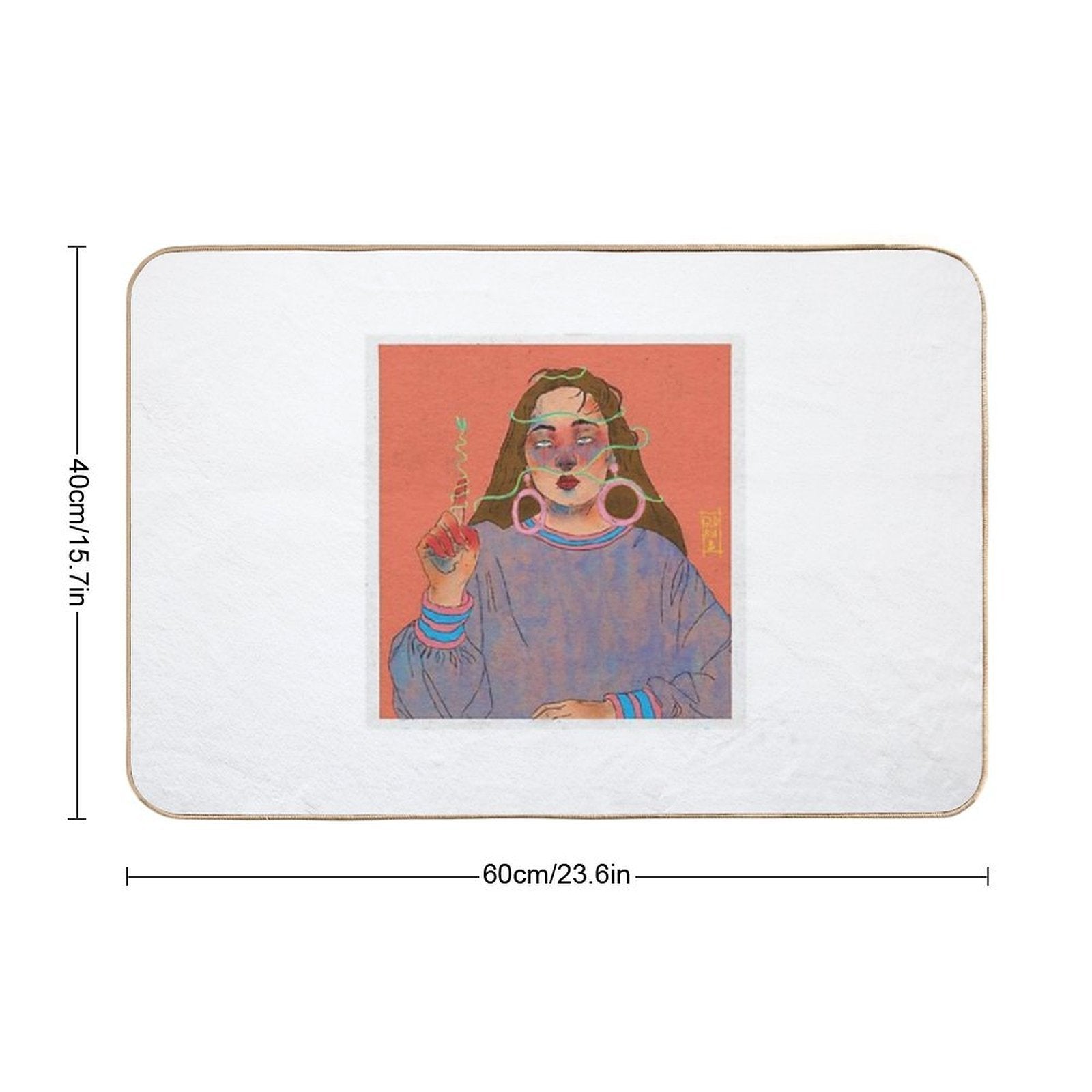 Pop Art-mix Texture  Easy To Clean Bath Mat