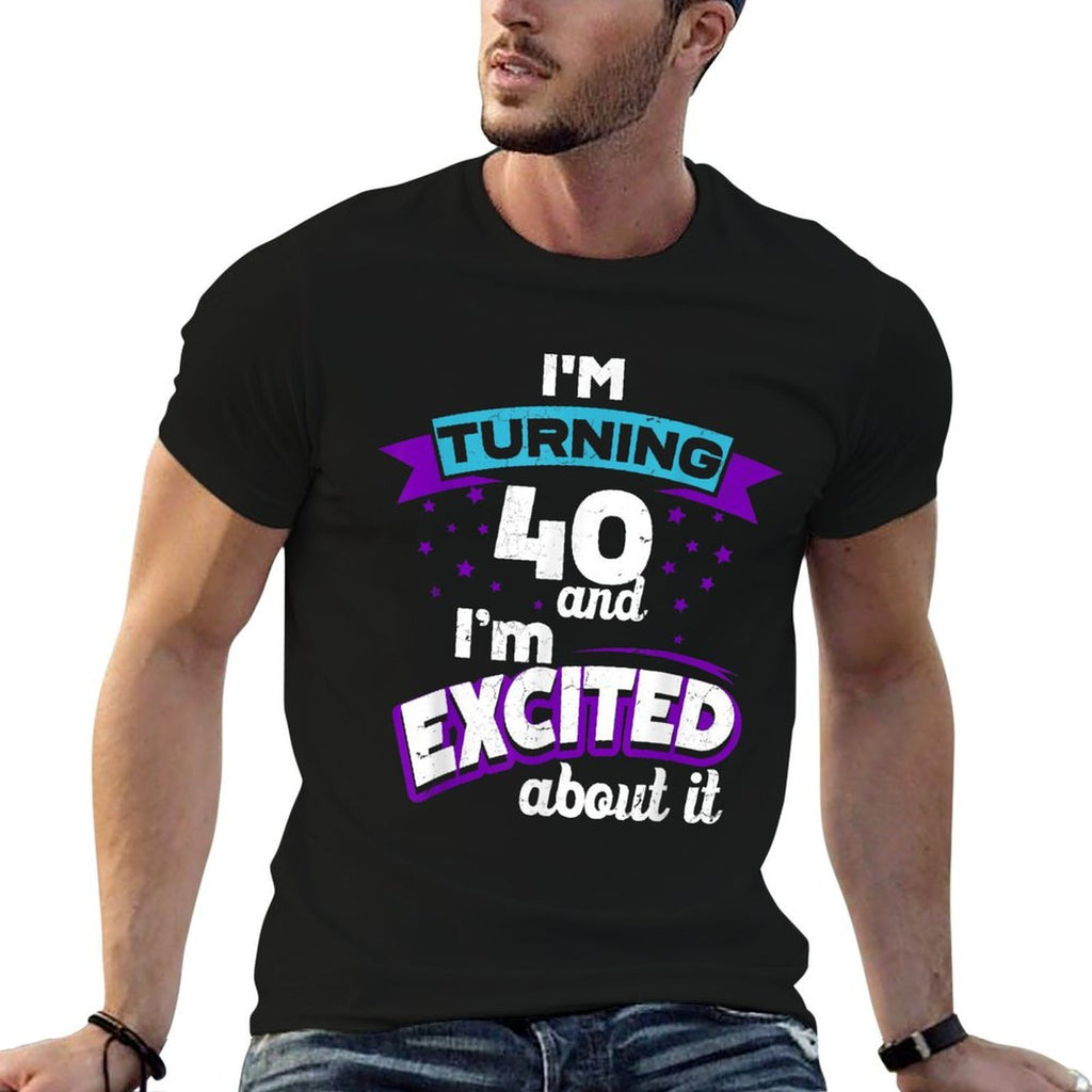 Gift for Turning 40 - Funny 40th Birthday Gift  Heathered Texture T-Shirt