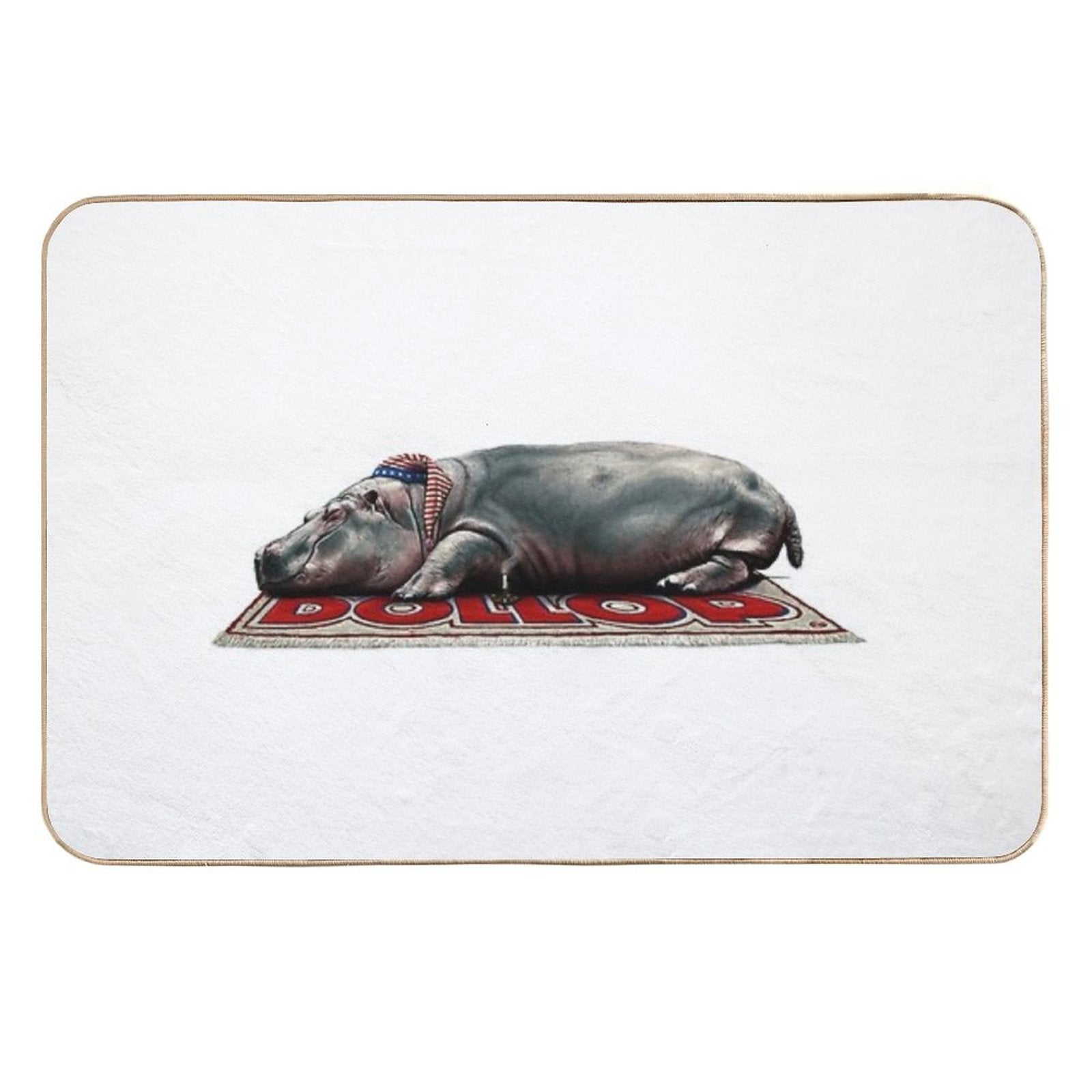 DOLLOP - Sleeping Hippo  Dirt-Trapping Bath Mat