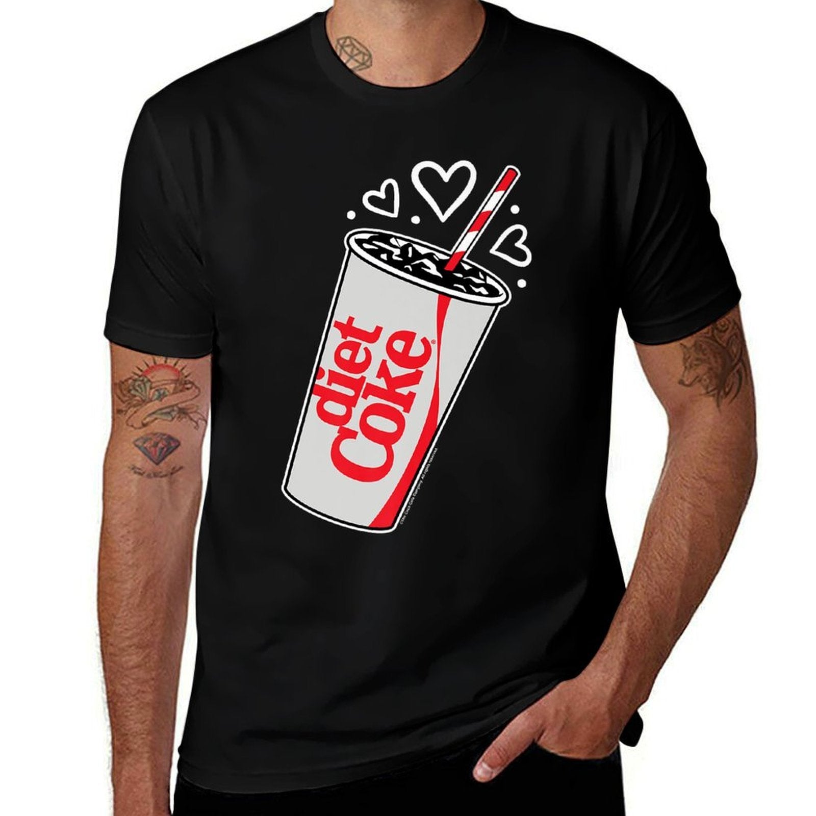 Coca-Cola - Diet Coke Heart Bubbles Premium  Cotton T-Shirt