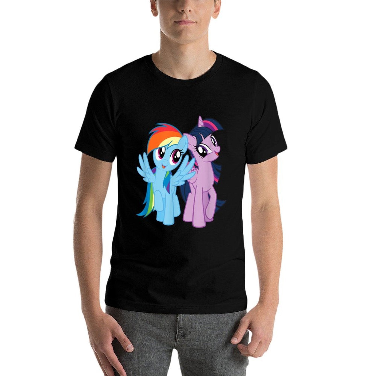 My Little Pony Rainbow Dash And Twilight Sparkle  Slim-fit Cut T-Shirt