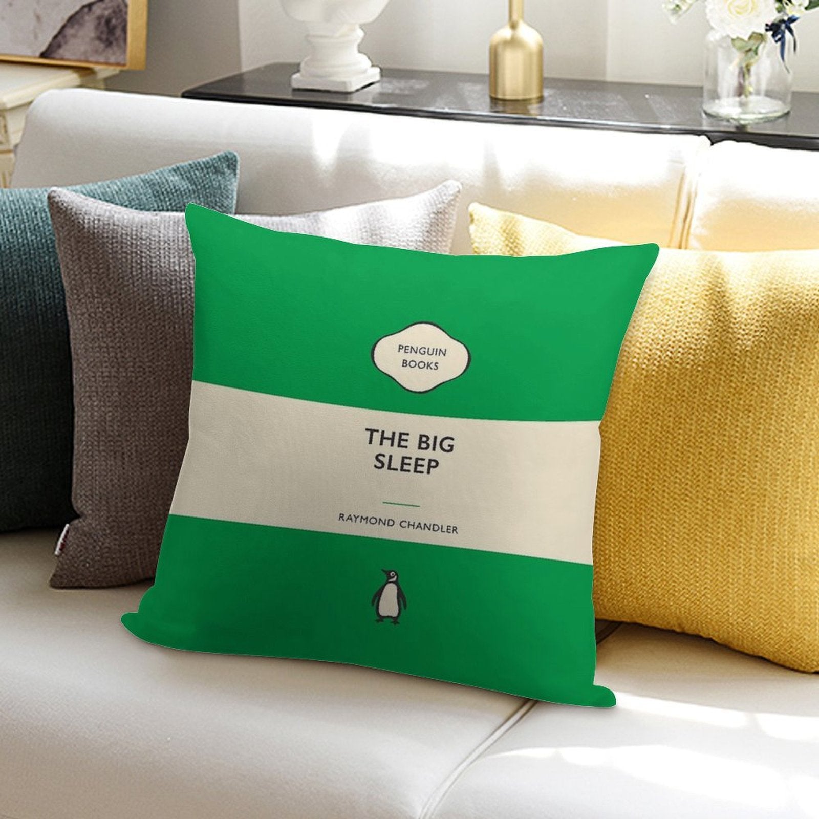 The Big Sleep Raymond Chandler Penguin Book Cover Soft Decorative Cover Throw Pillow