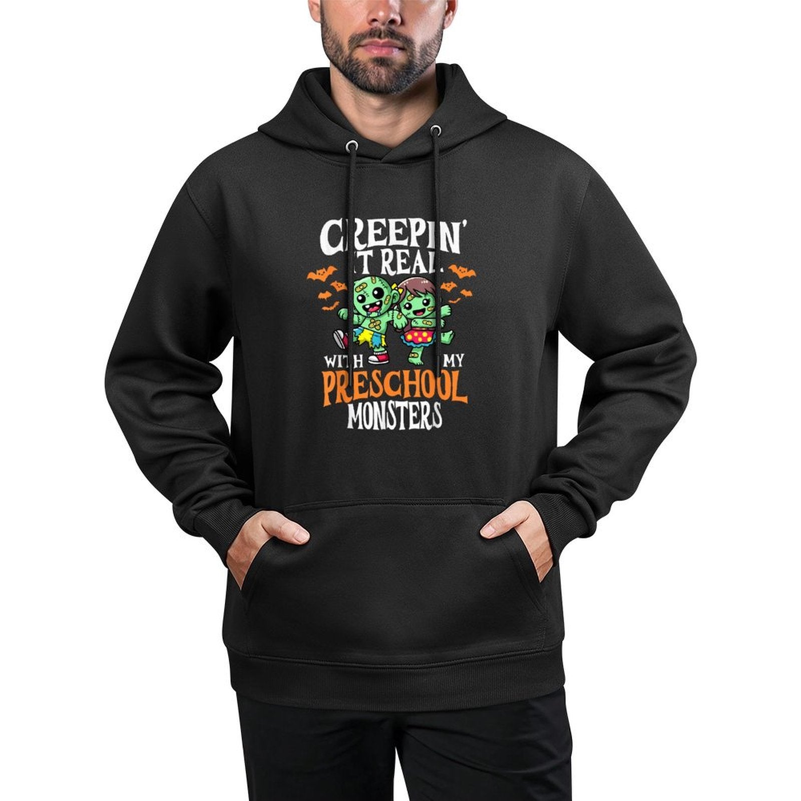 Creepin It Real Monster School Preschool Teacher Halloween Easy Care Hoodie
