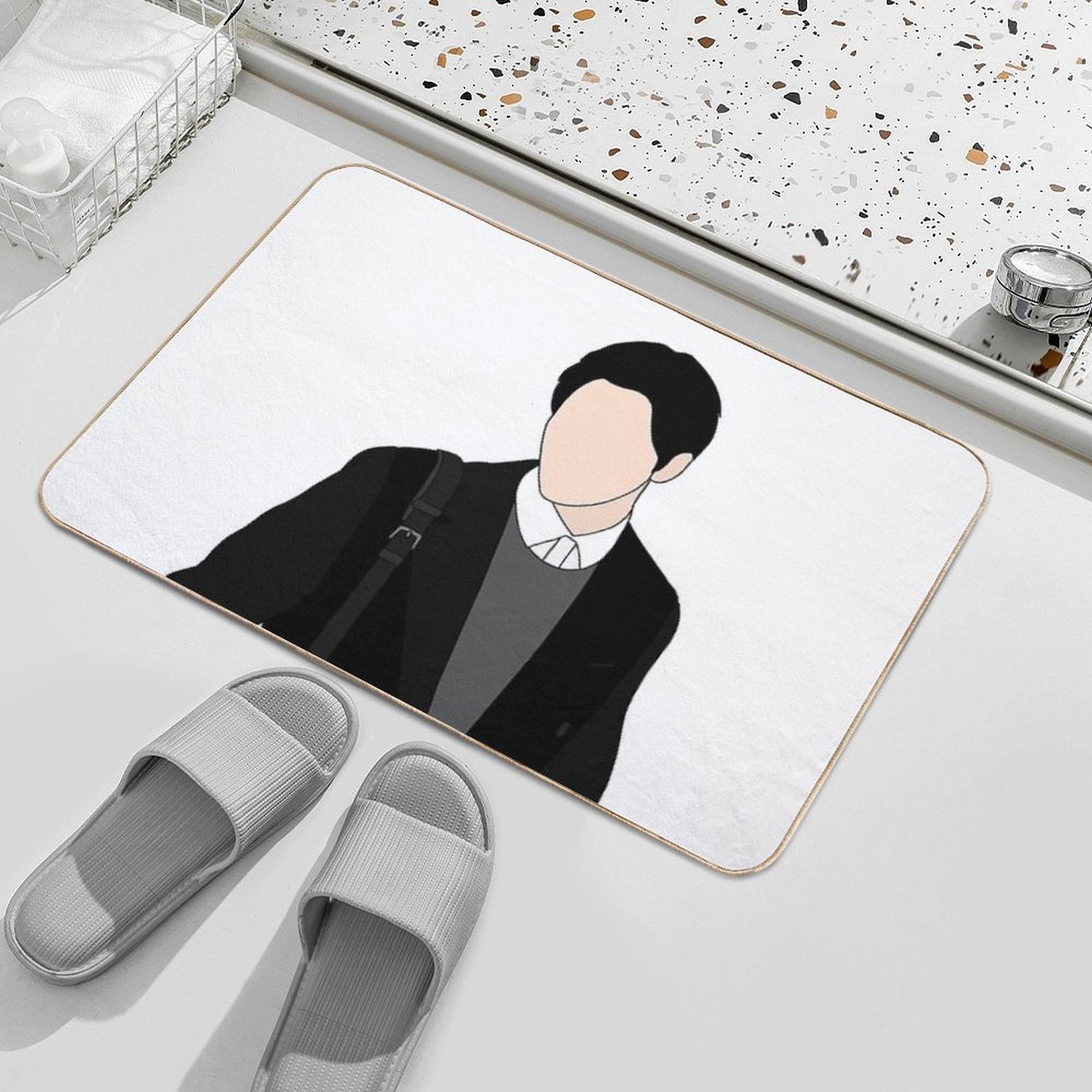XO Kitty  Min Ho No English  Slip-Resistant Bath Mat