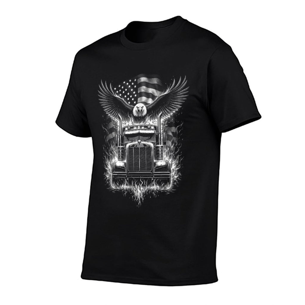 Trucker Patriotic American Semi Truck Driver Eagle  Vintage-inspired T-Shirt