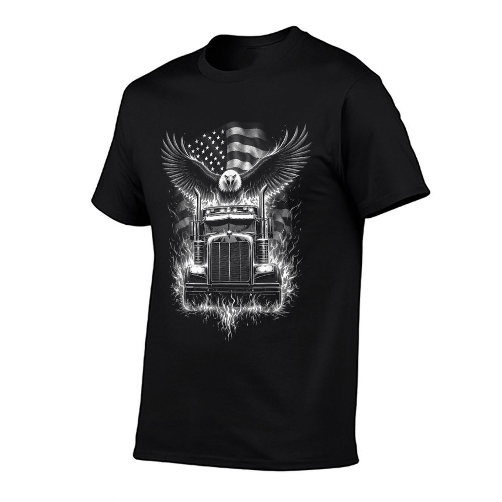 Trucker Patriotic American Semi Truck Driver Eagle  Vintage-inspired T-Shirt