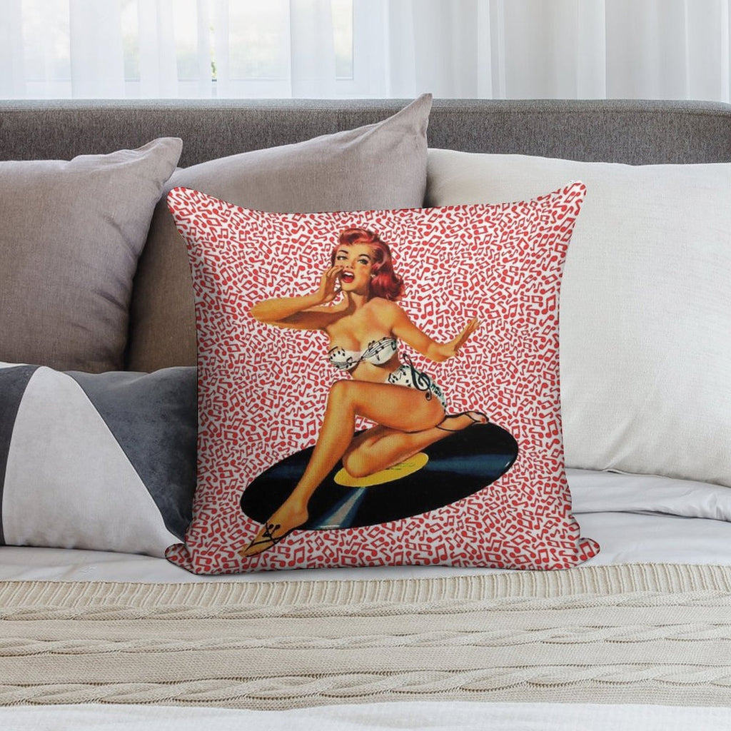 Rockabilly Goddess Soft Warmth Comfort Throw Pillow