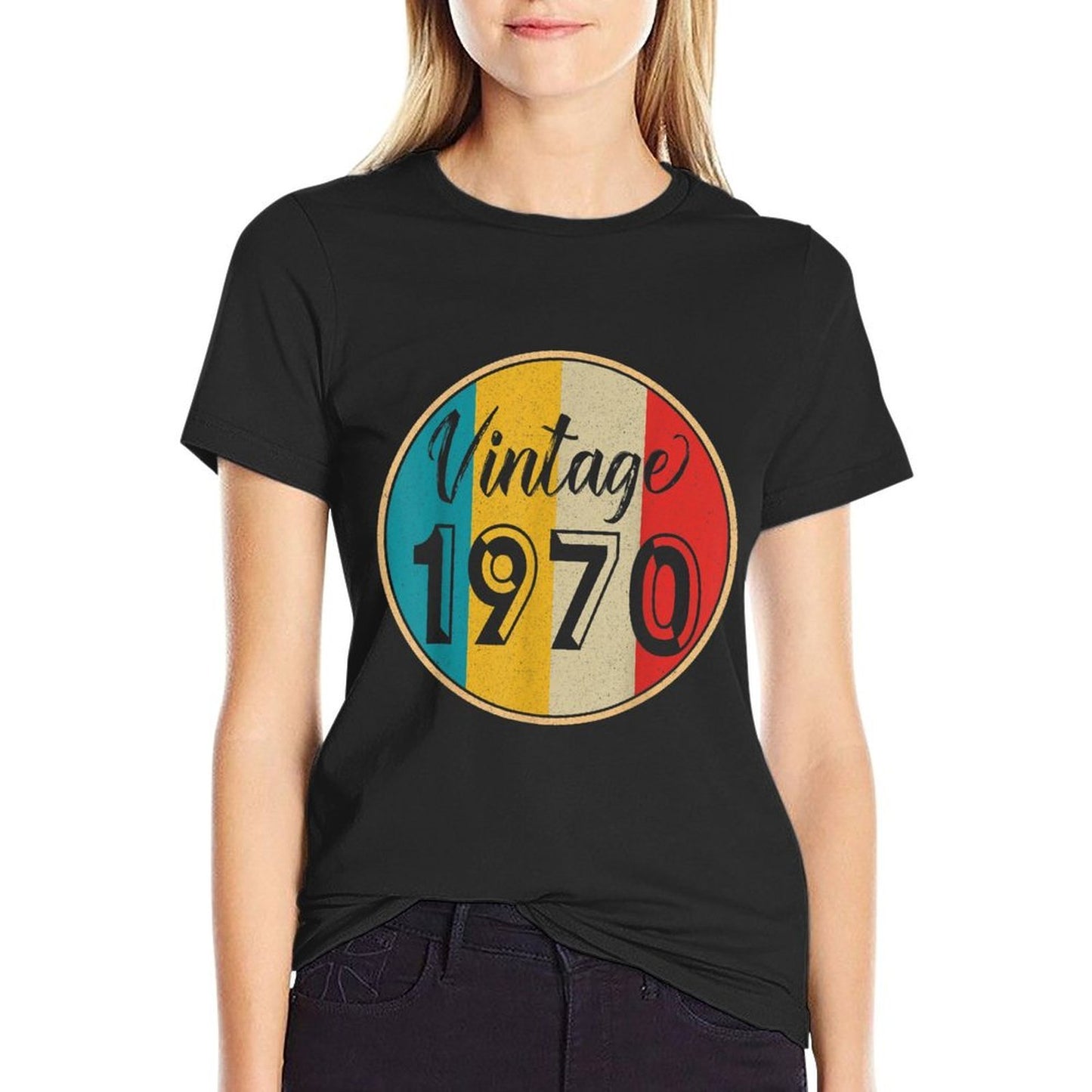 Vintage Retro 1970 Bday 50th Birthday Gift 50 Year Old B Day  Heathered Texture T-Shirt