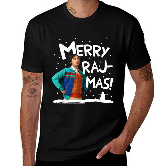The Big Bang Theory Merry Rajmas Christmas TV Show  Rolled Sleeves T-Shirt