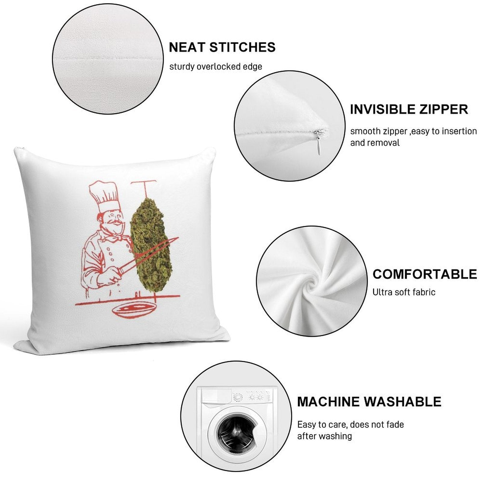 Döner Kebab Weed Soft Warmth Comfort Throw Pillow