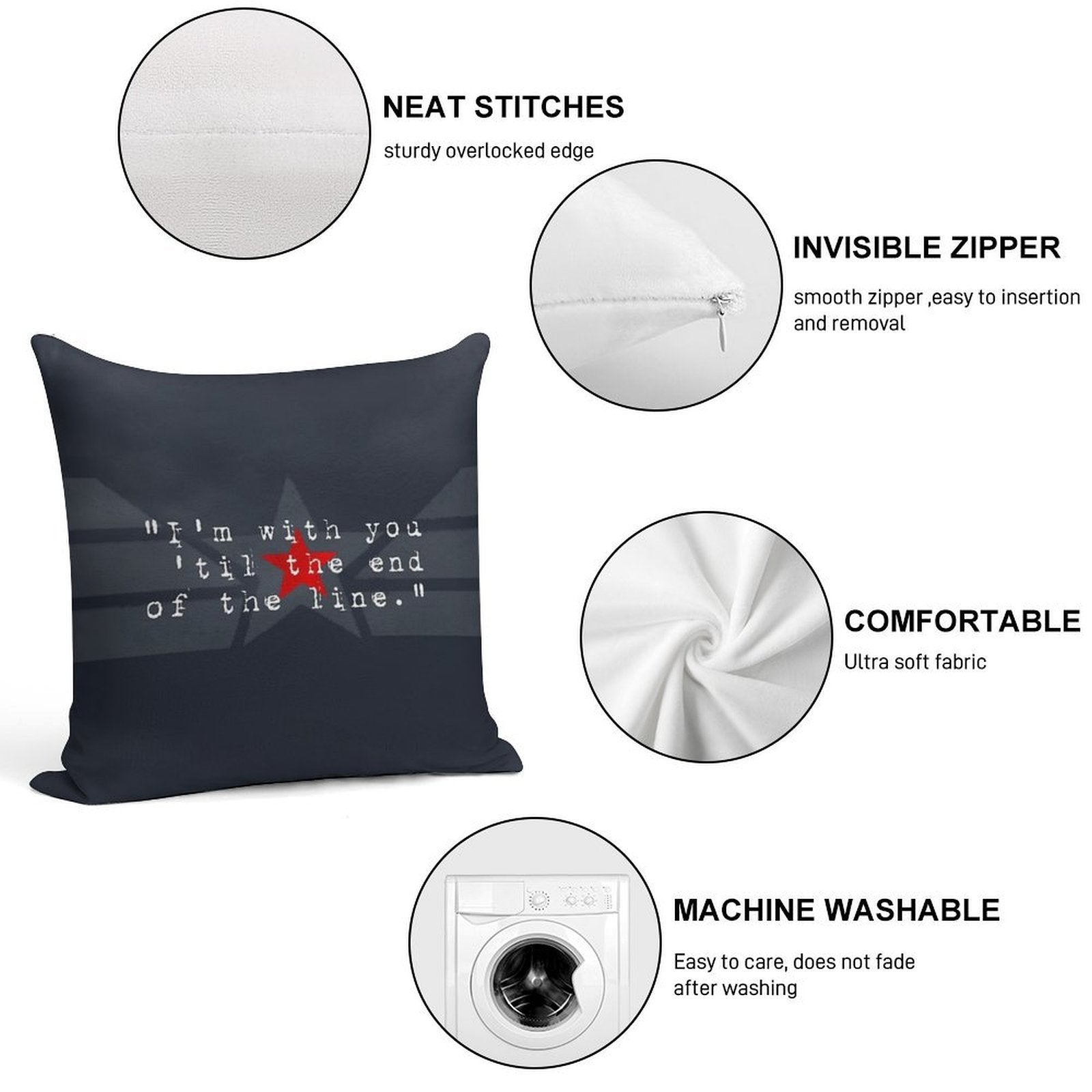 Cap & Bucky Soft Ultra-Soft Texture Throw Pillow