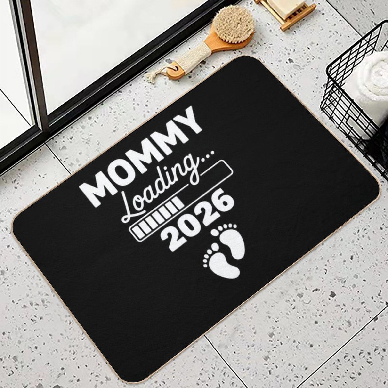 Mommy Loading 2026 Future New Mom Baby Announcement  Multi-Purpose Bath Mat