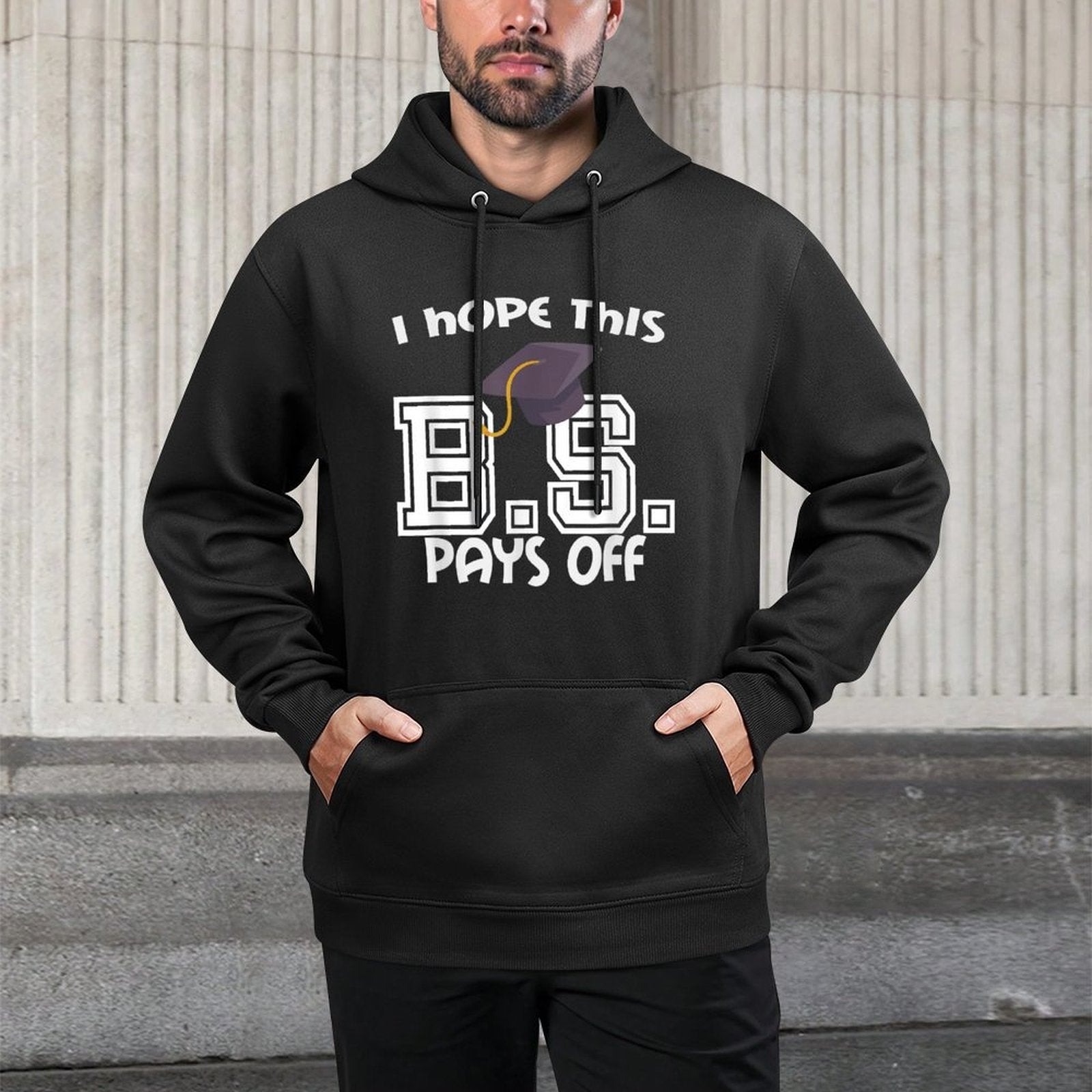 Bachelors Degree College Graduation Funny BS Pays Off Moisture-Wicking Hoodie