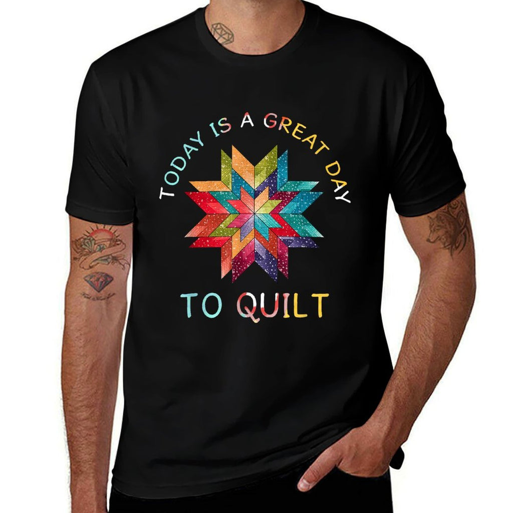 Funny Quilting Sewing Day To Quilt Gifts for Quilter  Ribbed Collar T-Shirt